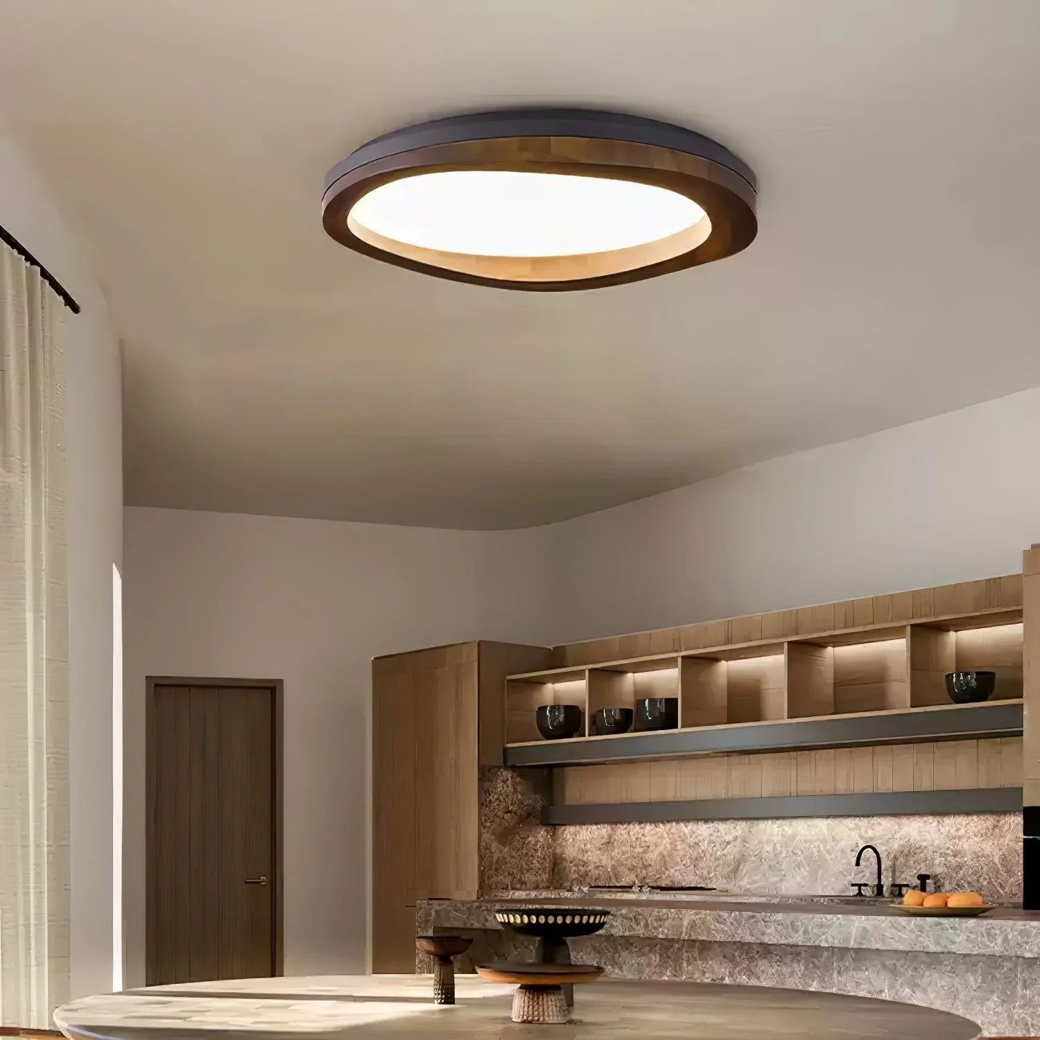 Artalis Walnut Wood Flush Mount - Image 16