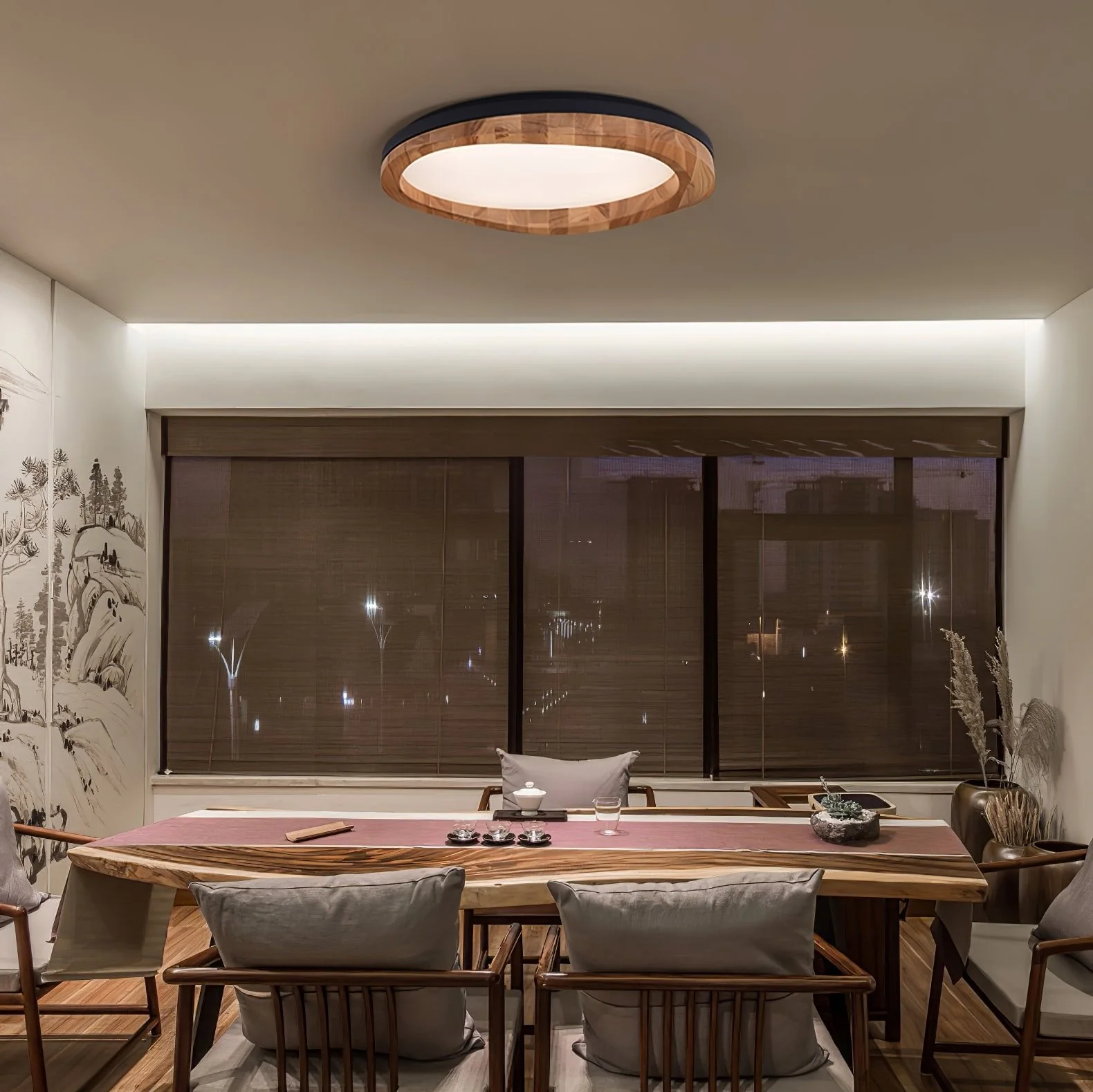 Artalis Walnut Wood Flush Mount - Image 28