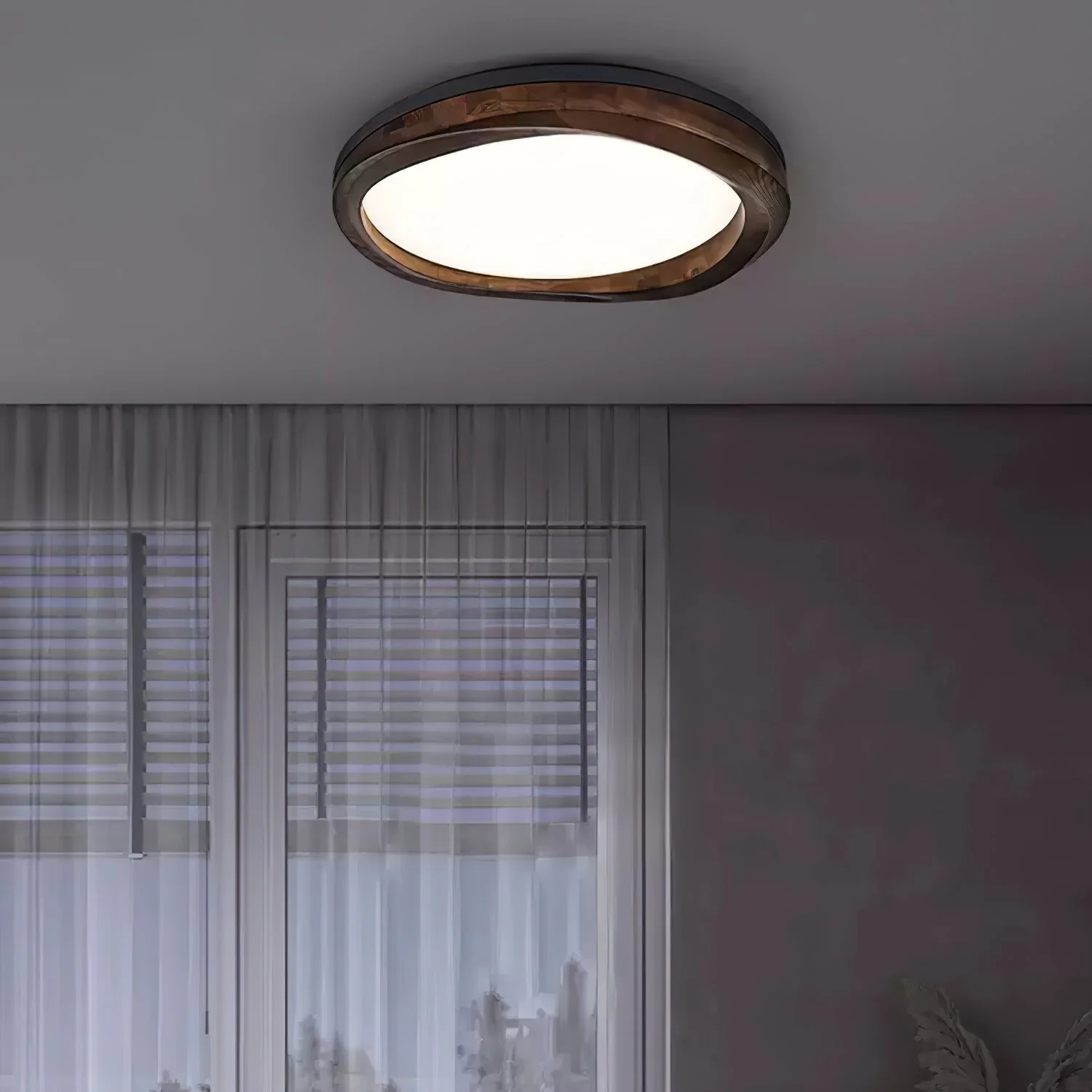 Artalis Walnut Wood Flush Mount - Image 3