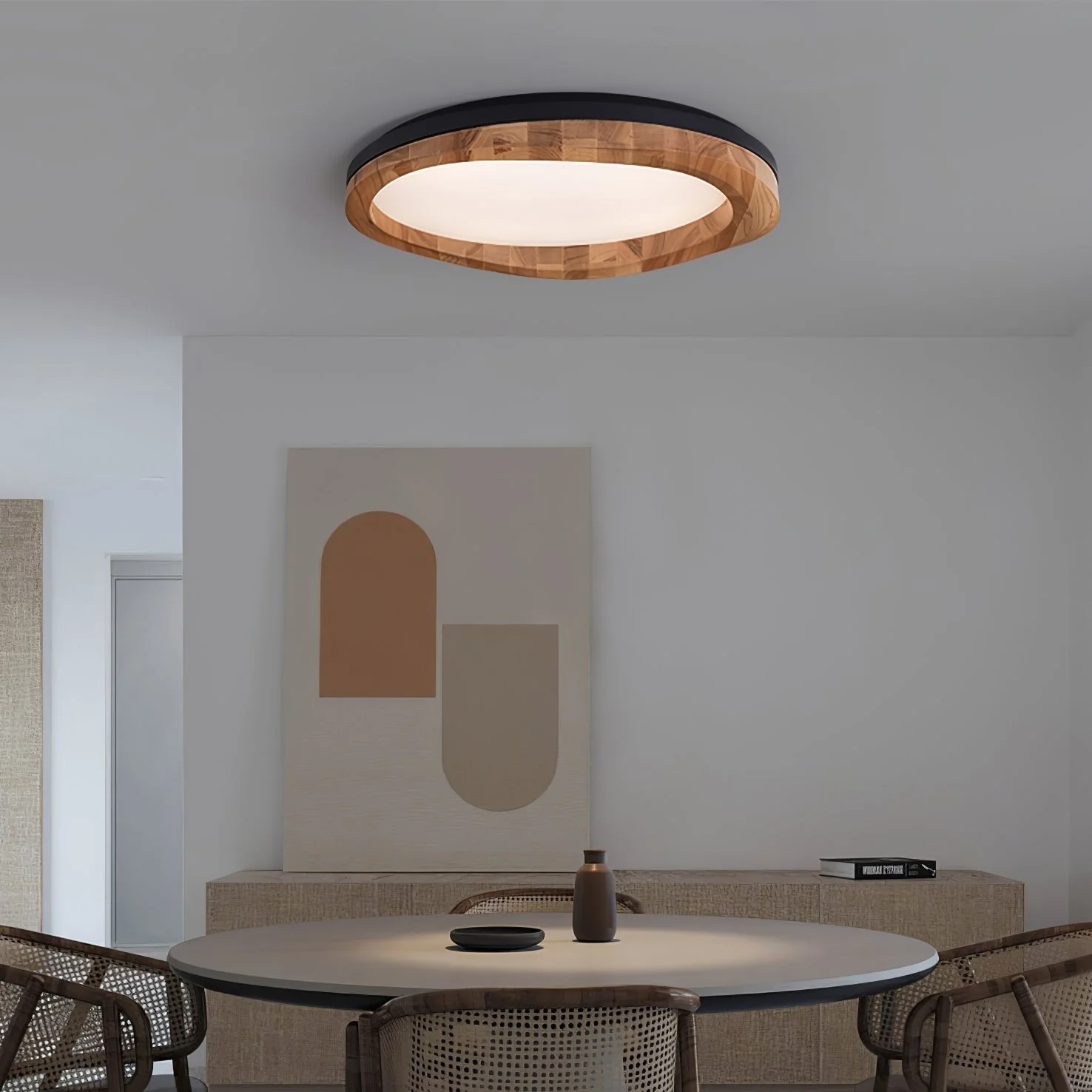 Artalis Walnut Wood Flush Mount - Image 4