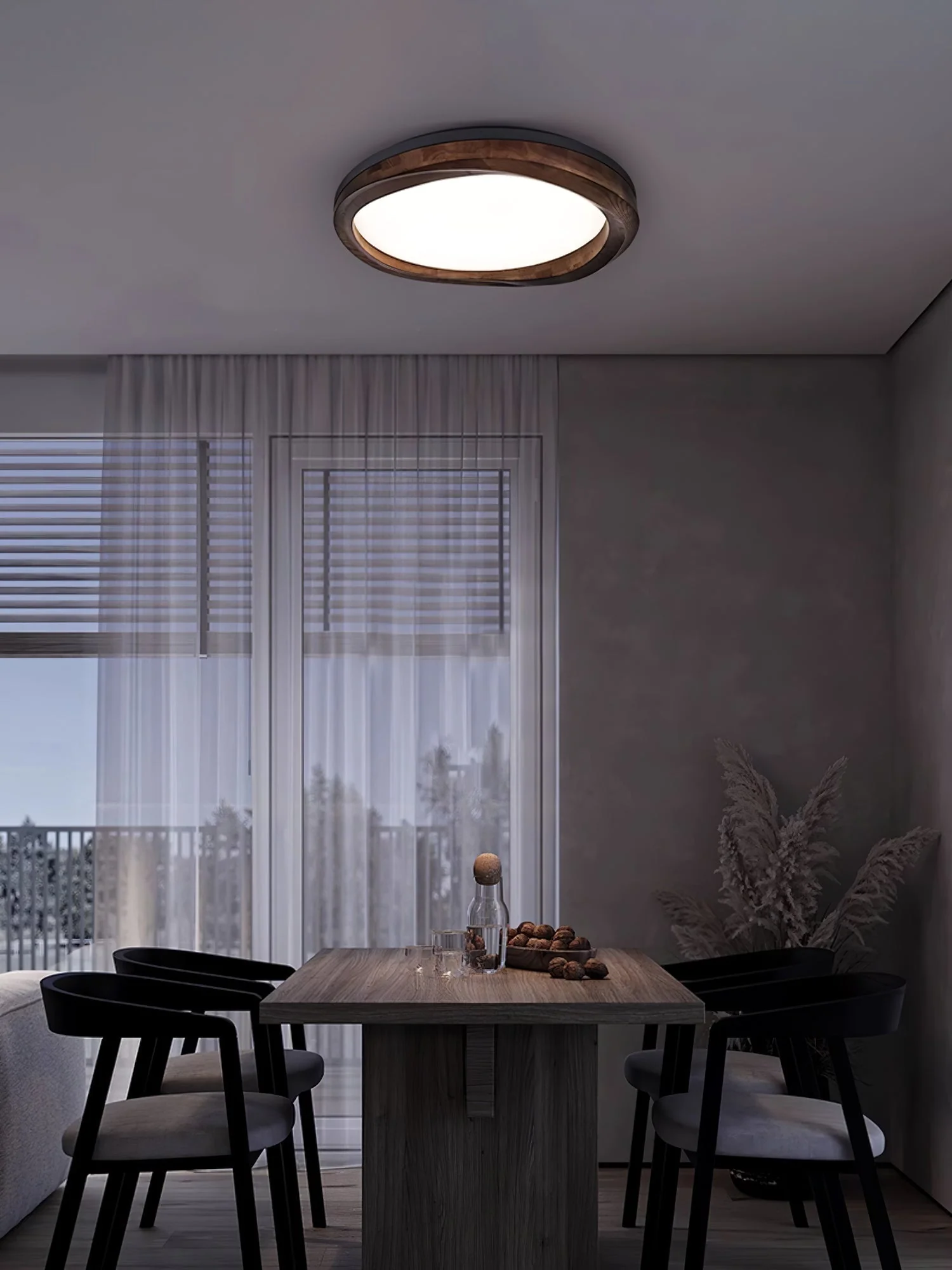Artalis Walnut Wood Flush Mount - Image 6