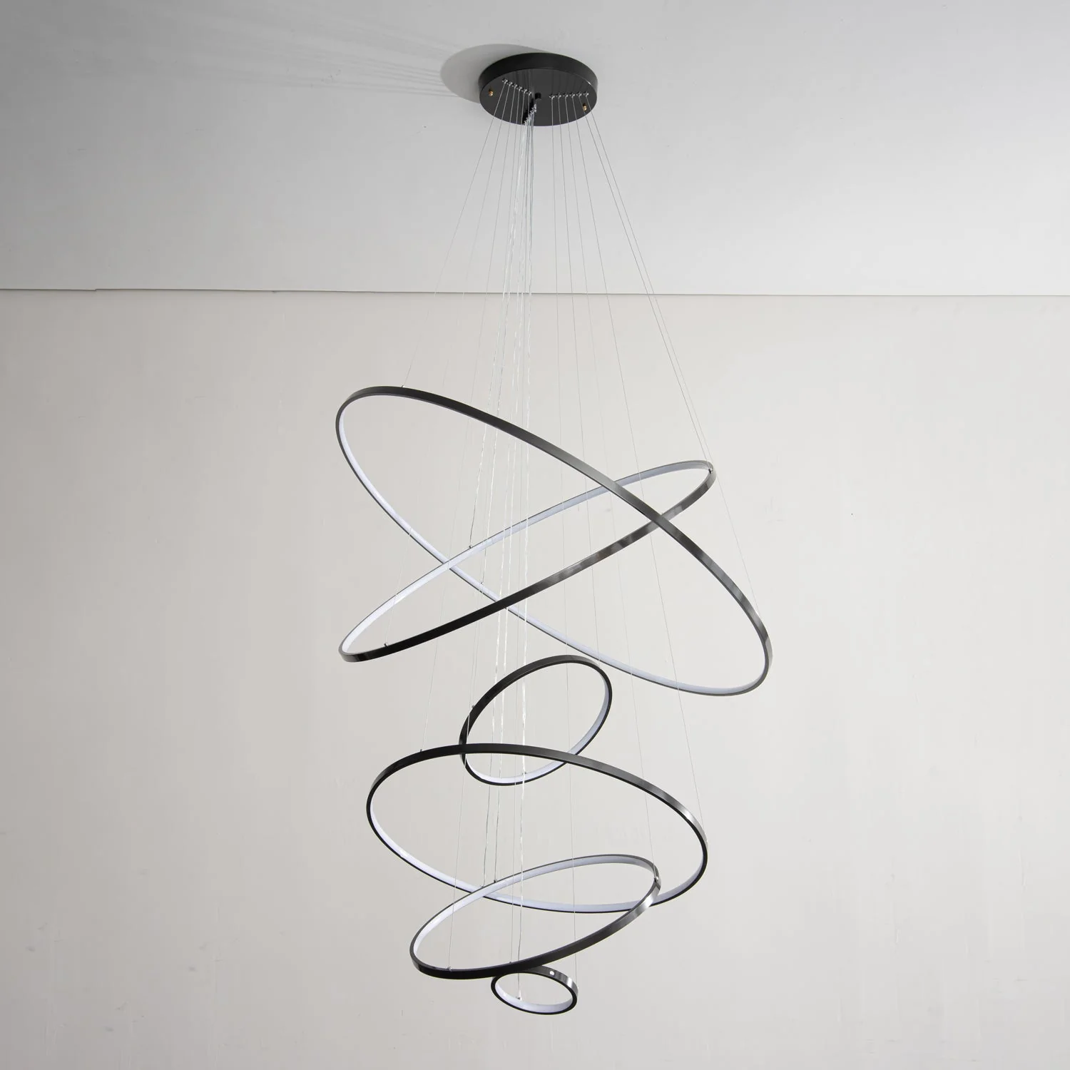 Arthaila Modern Minimalist Rings Brass Plastic Chandelier - Image 49