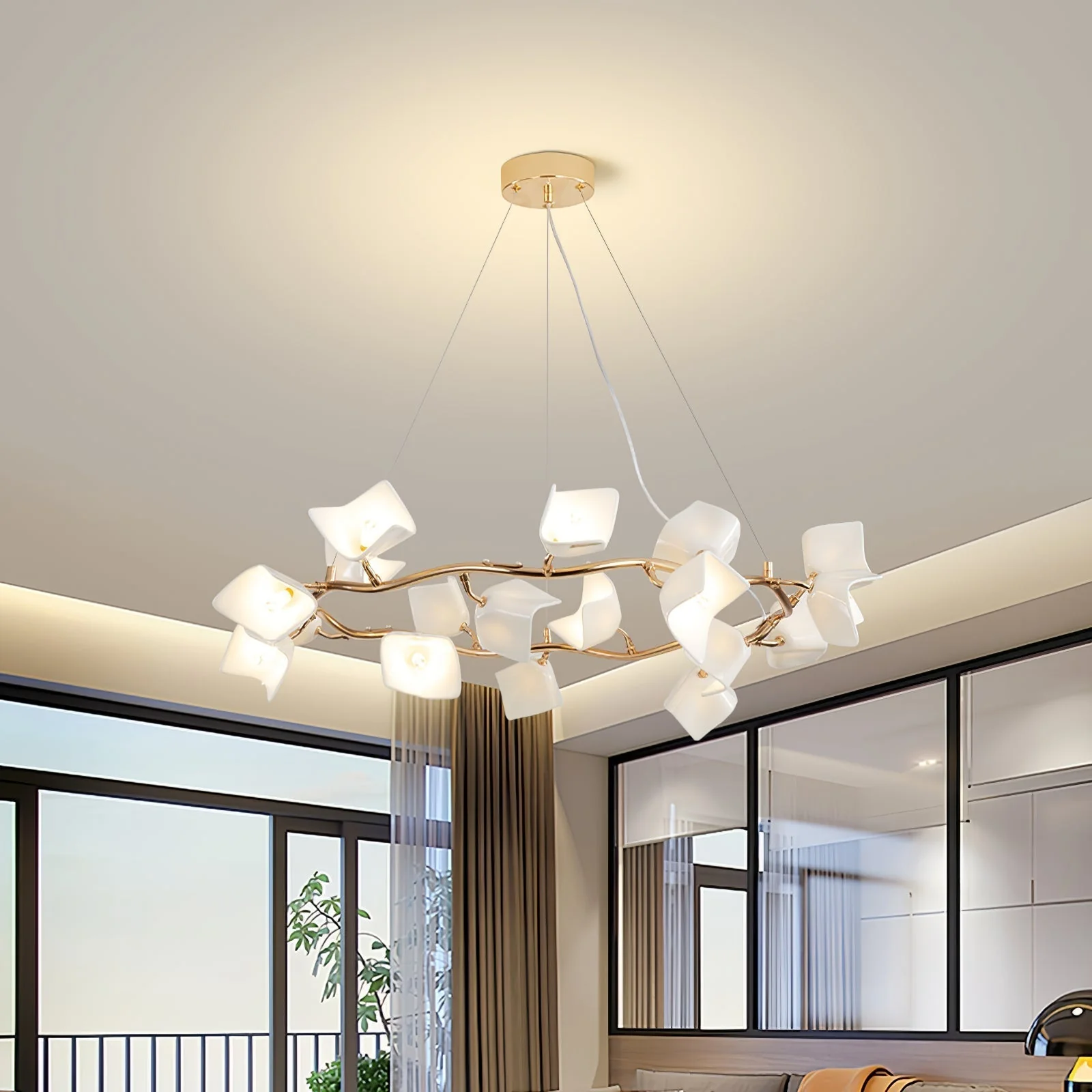Arthearae Postmodern Luxury Flora Ceramics Chandelier - Image 17
