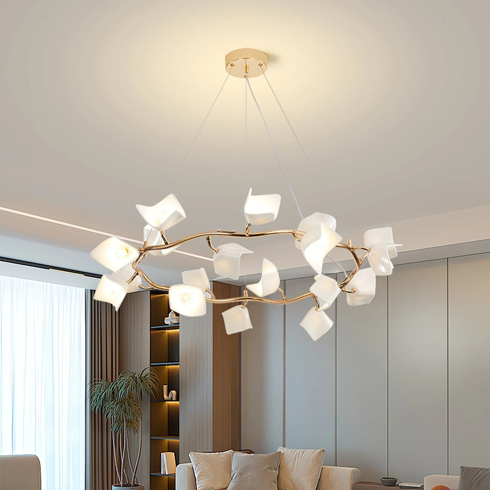 Arthearae Postmodern Luxury Flora Ceramics Chandelier - Image 19