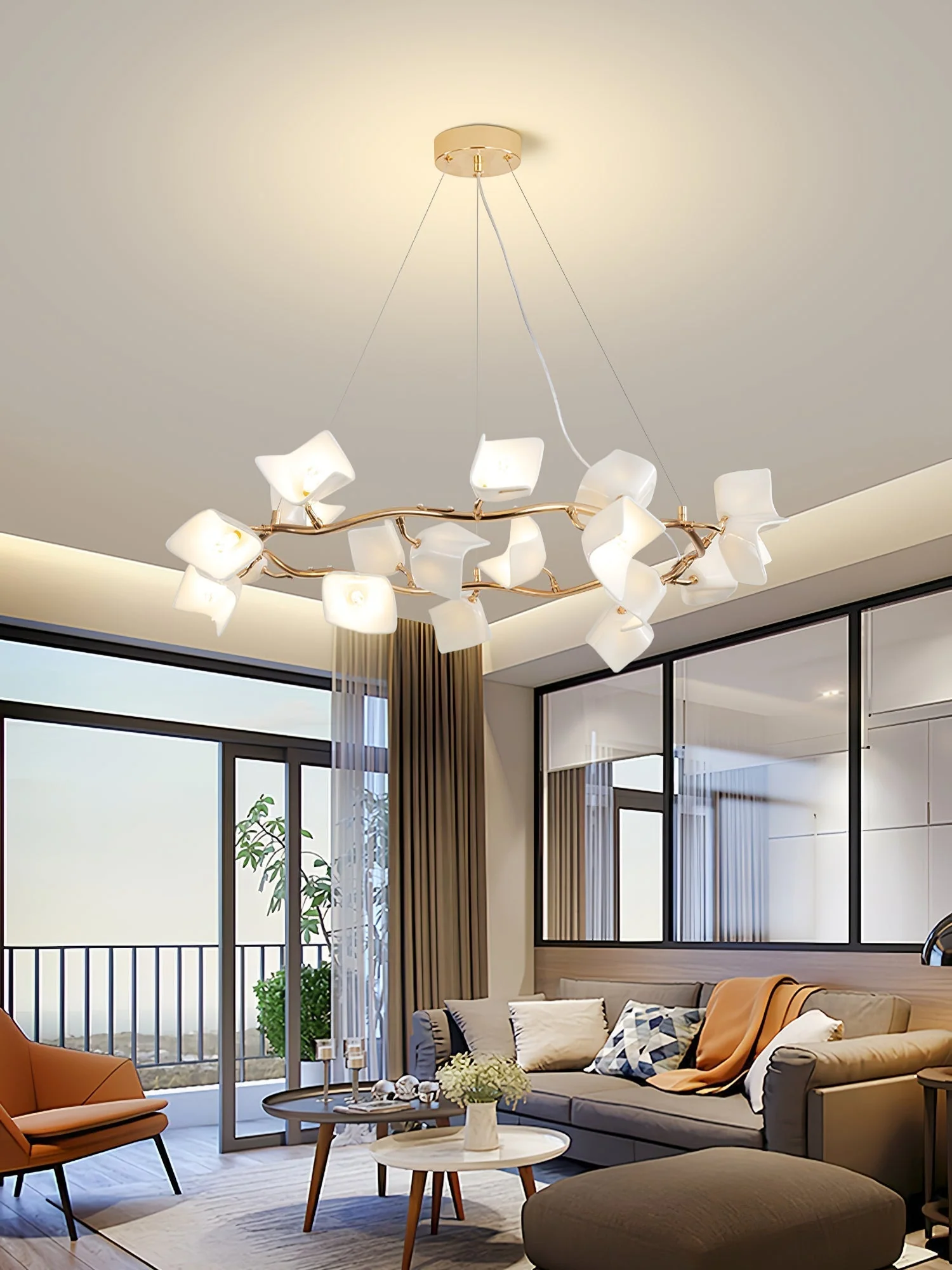 Arthearae Postmodern Luxury Flora Ceramics Chandelier - Image 26