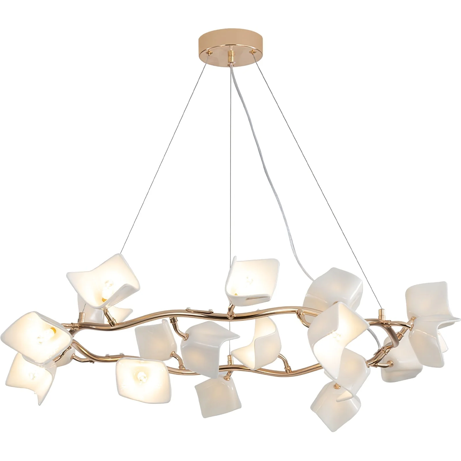 Arthearae Postmodern Luxury Flora Ceramics Chandelier - Image 9