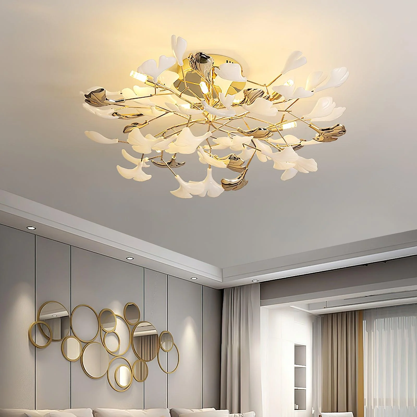 Artheel Premium Nordic Art Gingko Rotating Ceramics Ceiling Lamp - Image 12