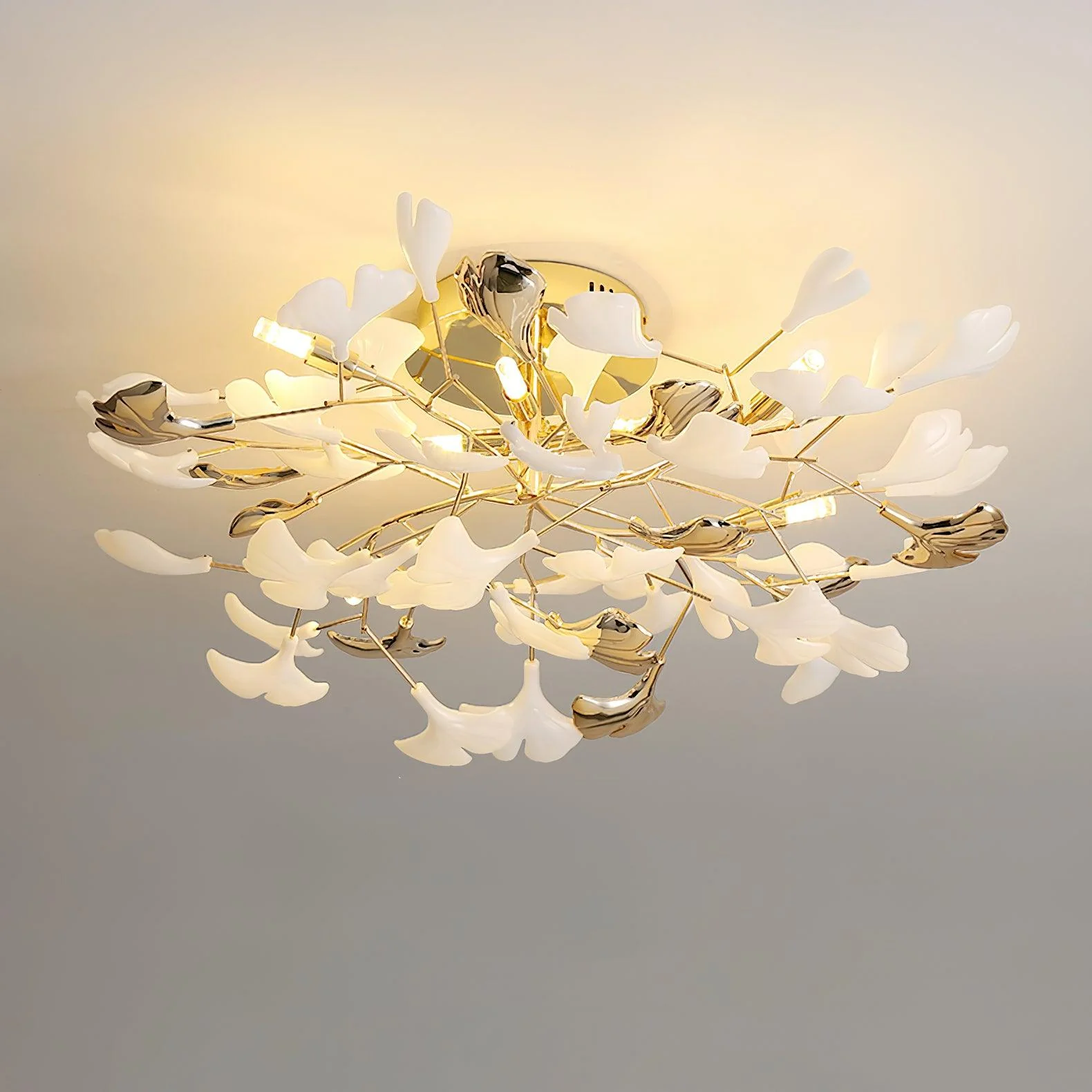 Artheel Premium Nordic Art Gingko Rotating Ceramics Ceiling Lamp - Image 13
