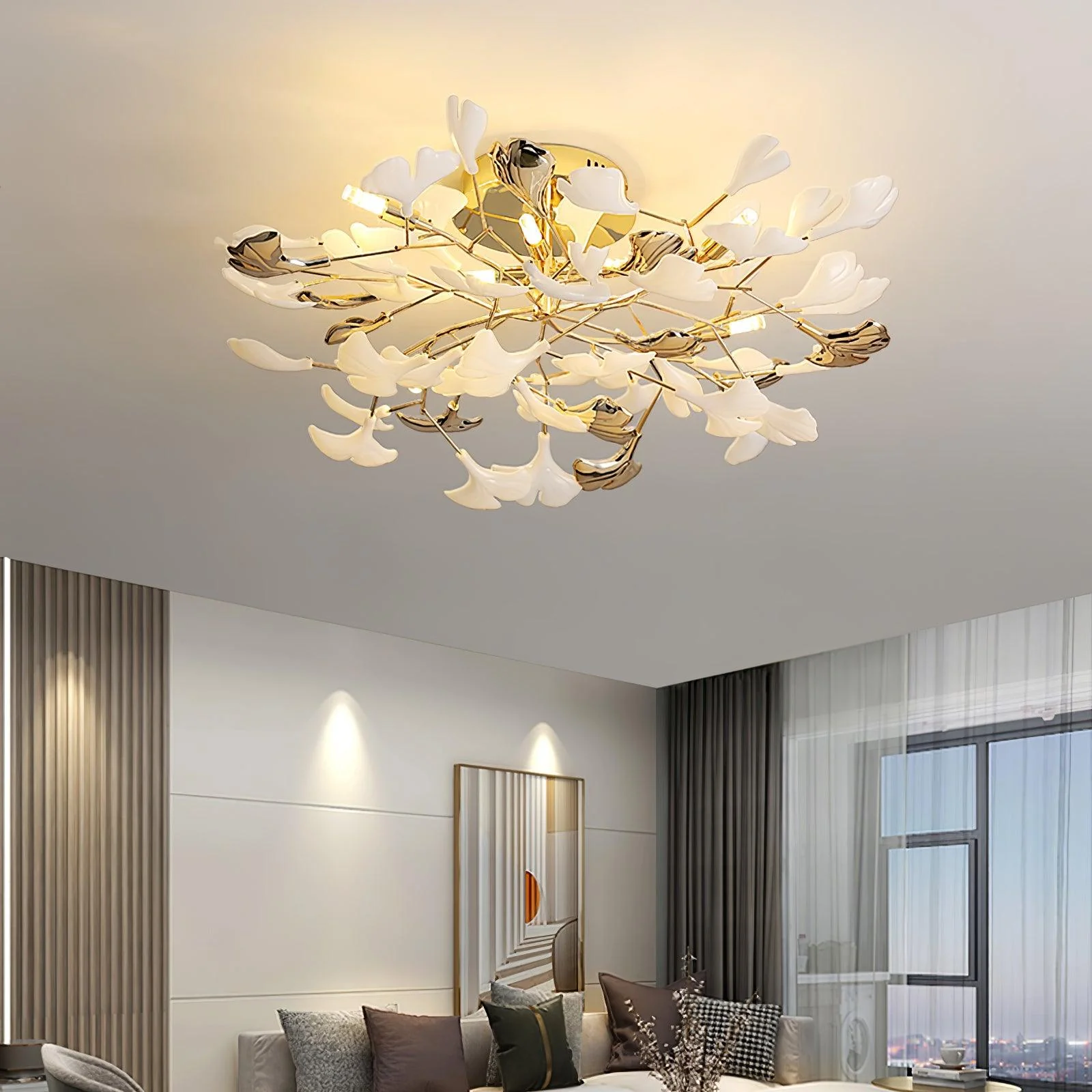 Artheel Premium Nordic Art Gingko Rotating Ceramics Ceiling Lamp - Image 16