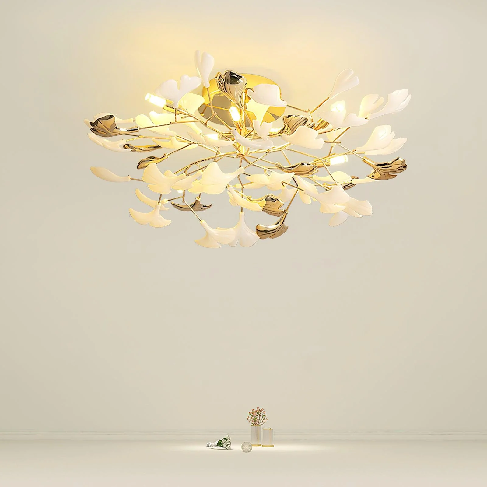 Artheel Premium Nordic Art Gingko Rotating Ceramics Ceiling Lamp - Image 23