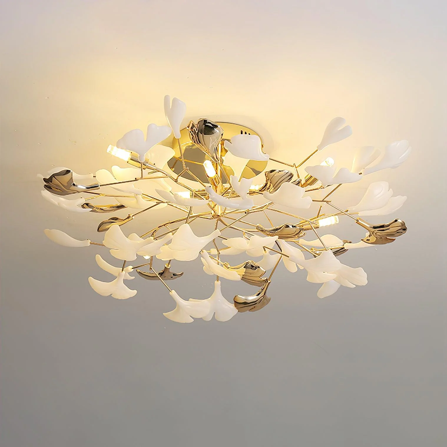 Artheel Premium Nordic Art Gingko Rotating Ceramics Ceiling Lamp - Image 24