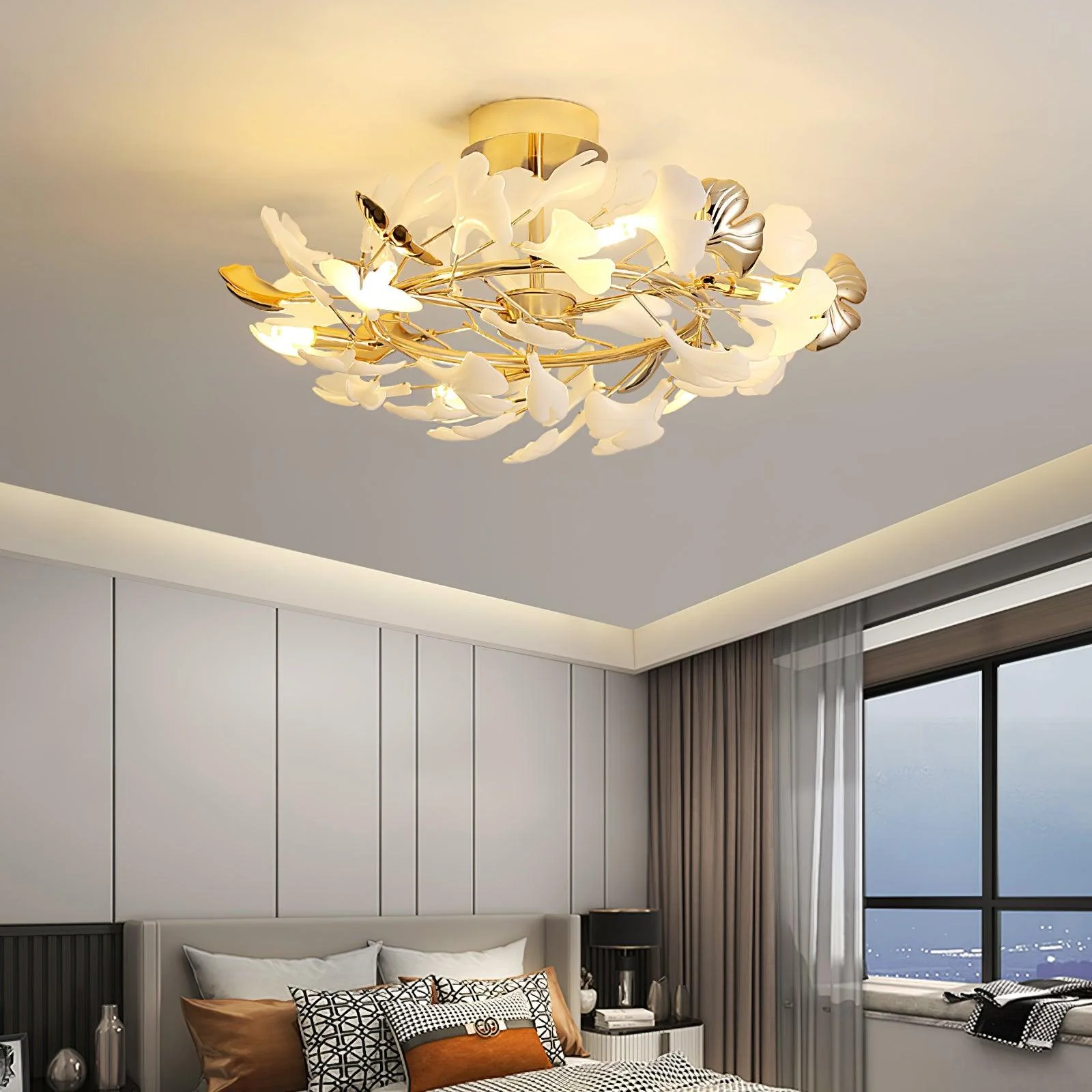Artheel Premium Nordic Art Gingko Rotating Ceramics Ceiling Lamp - Image 28