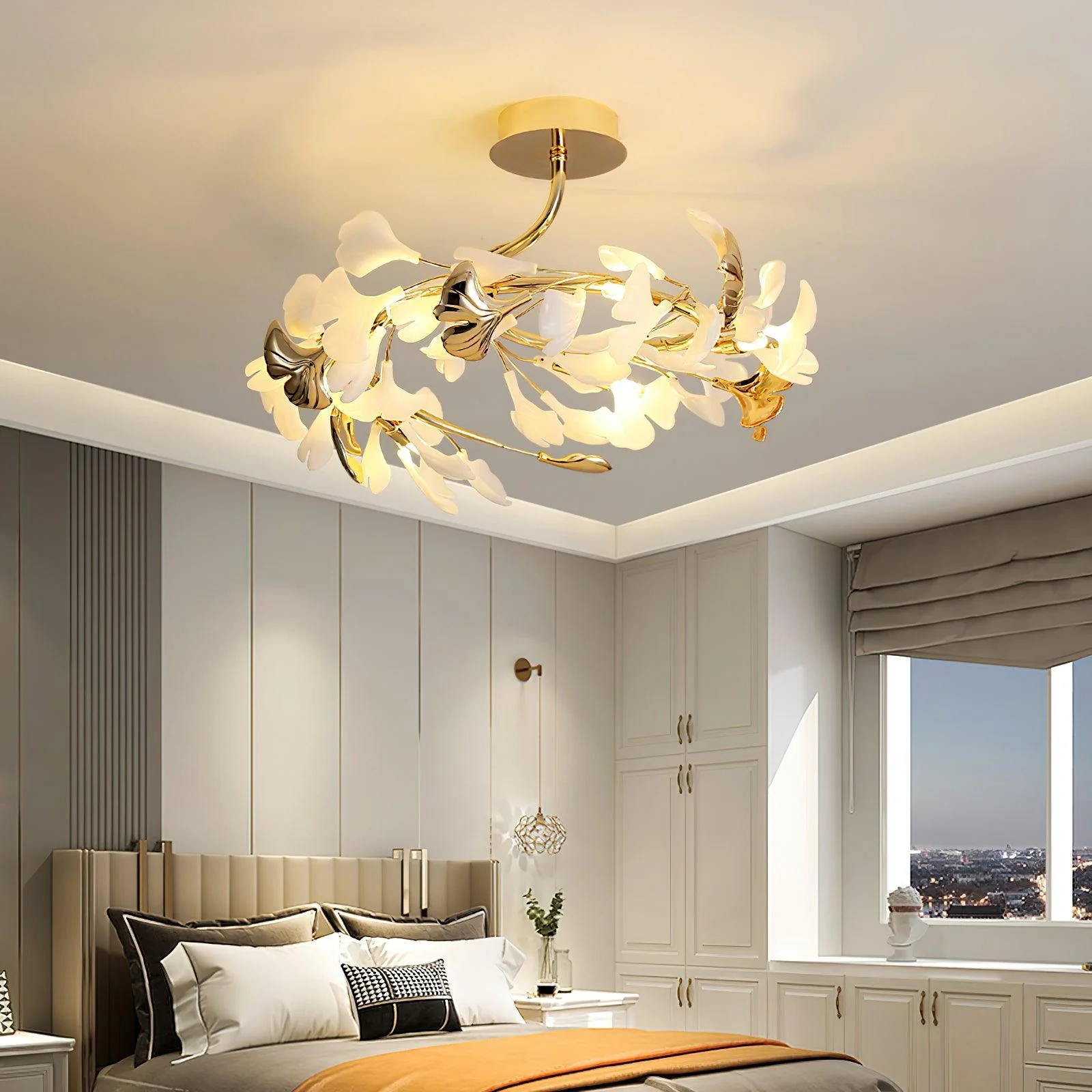 Artheel Premium Nordic Art Gingko Rotating Ceramics Ceiling Lamp - Image 34