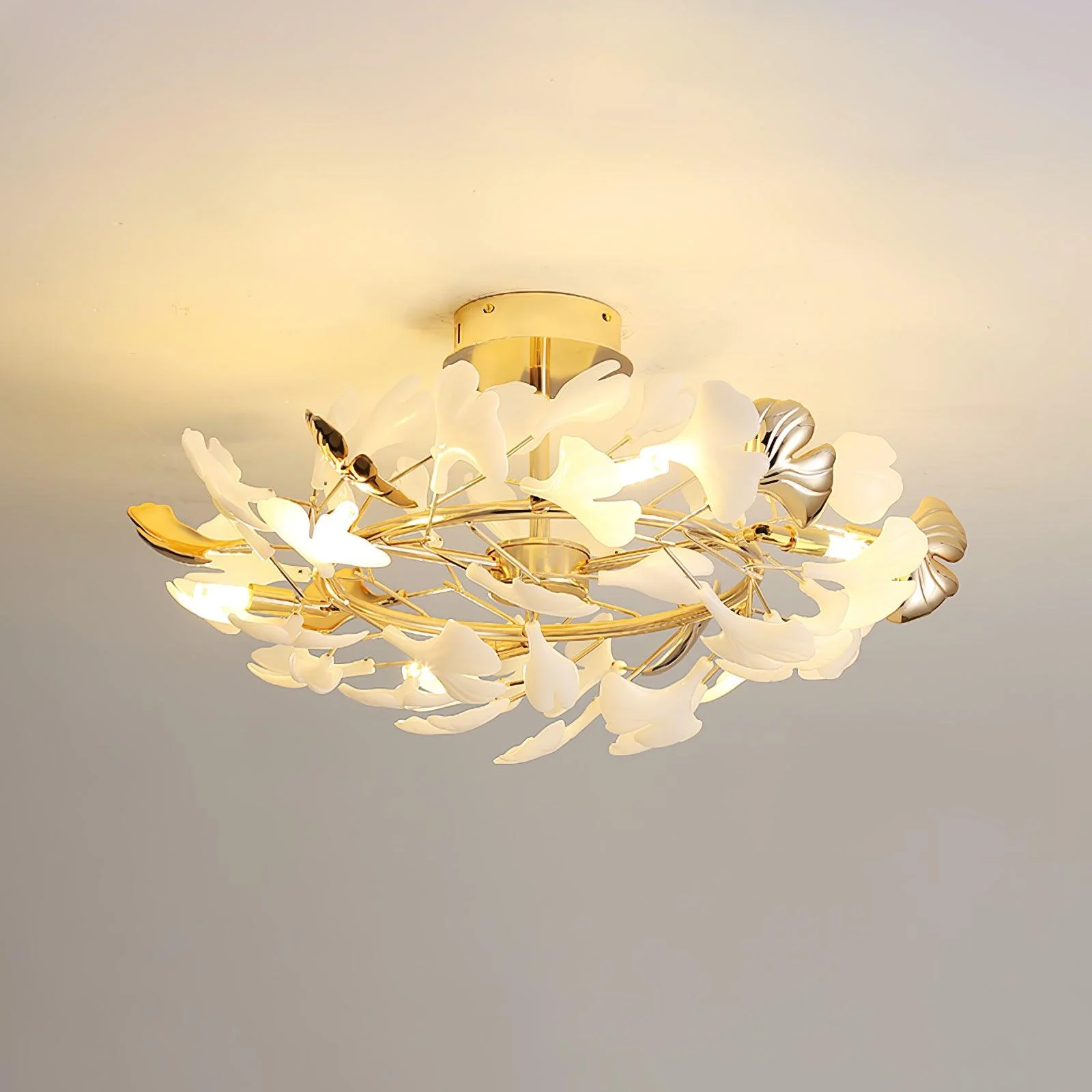Artheel Premium Nordic Art Gingko Rotating Ceramics Ceiling Lamp - Image 36