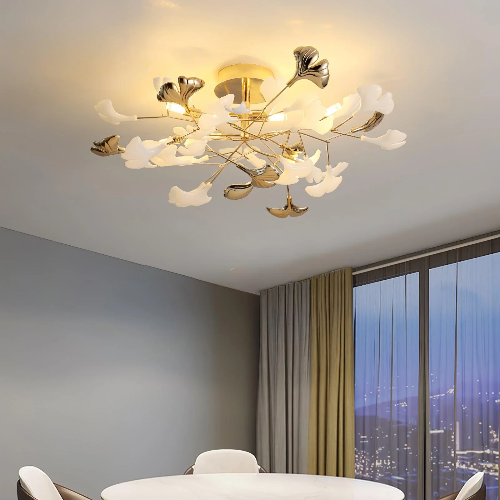 Artheel Premium Nordic Art Gingko Rotating Ceramics Ceiling Lamp - Image 40