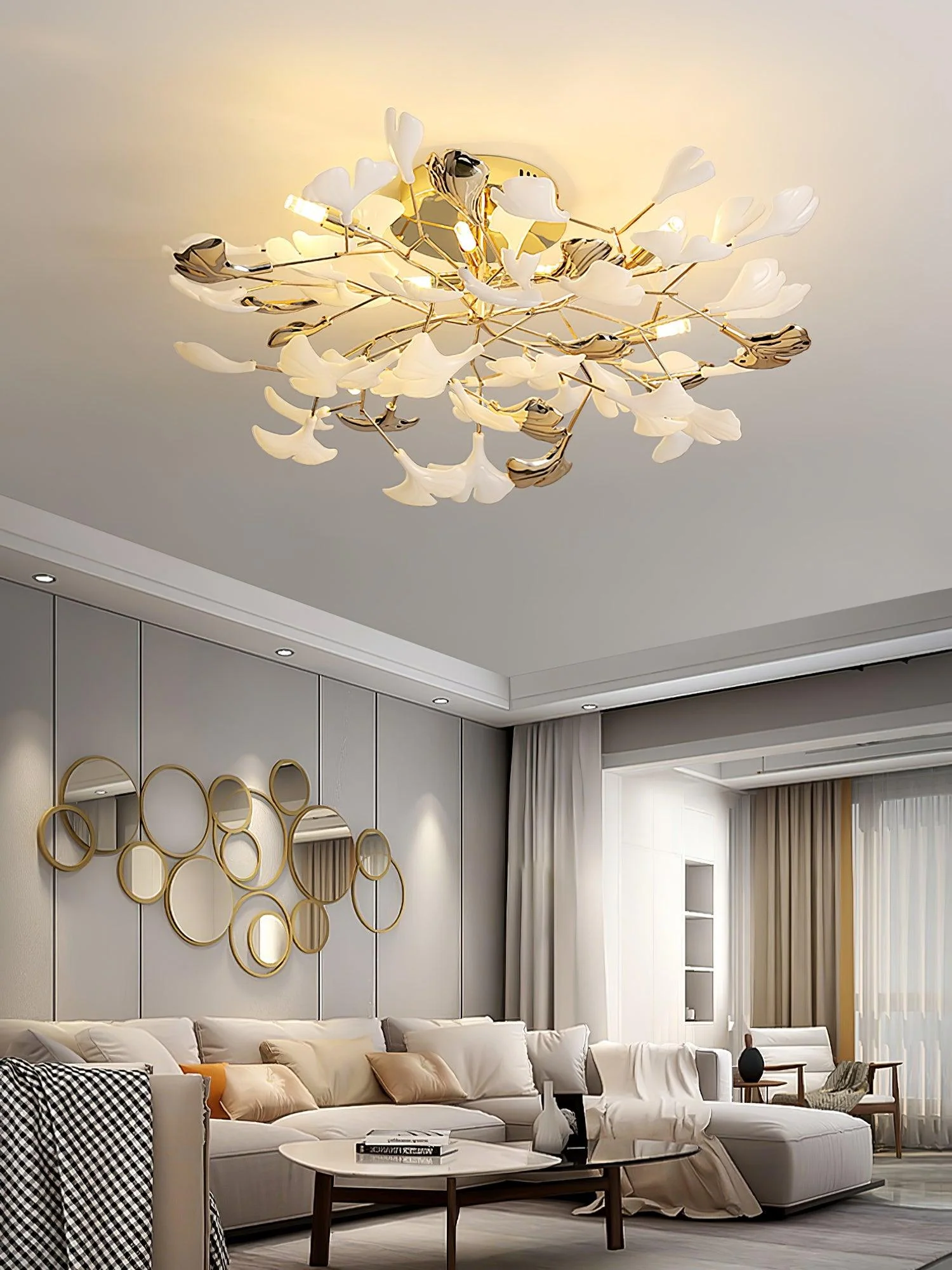 Artheel Premium Nordic Art Gingko Rotating Ceramics Ceiling Lamp - Image 42