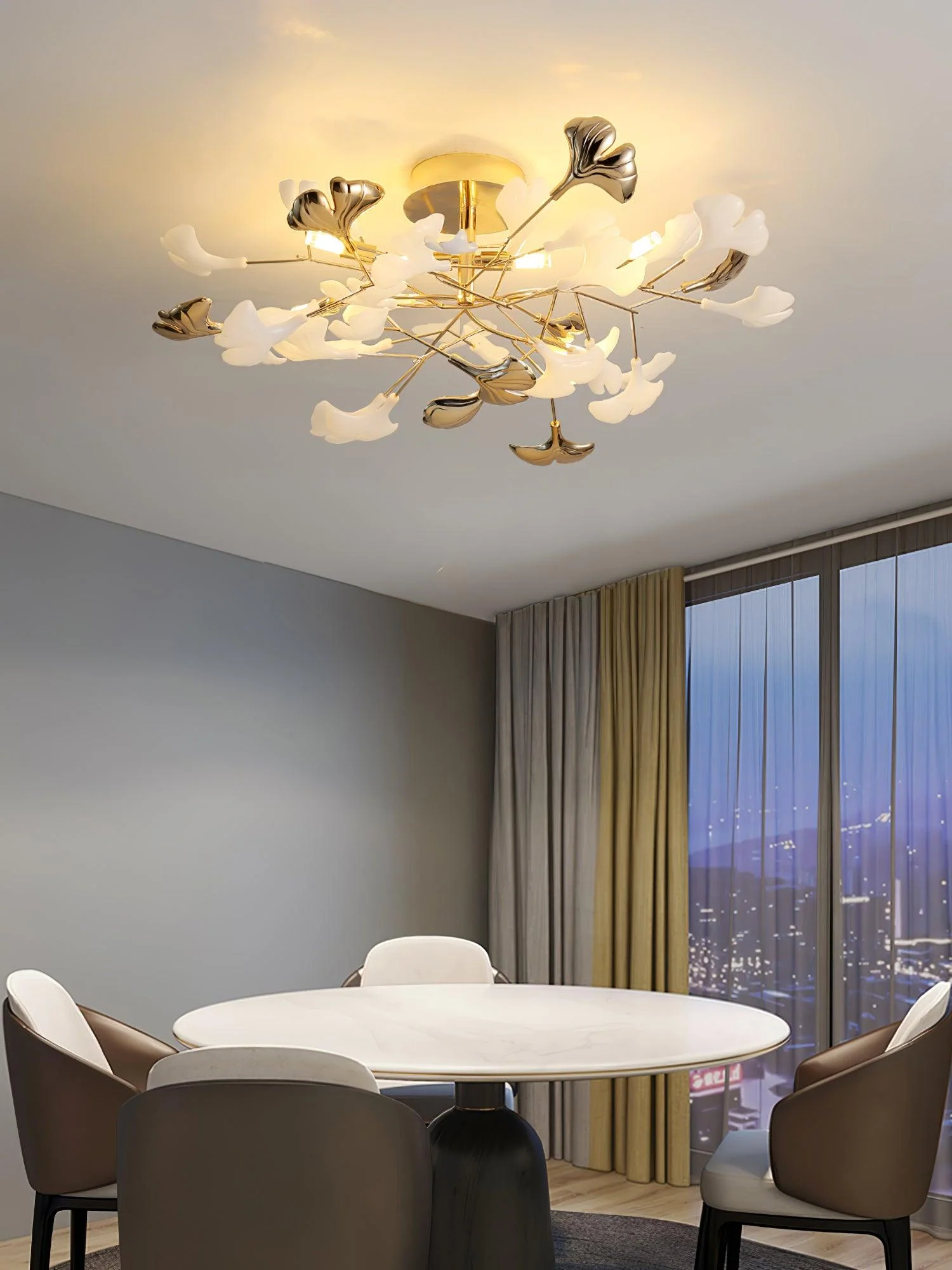 Artheel Premium Nordic Art Gingko Rotating Ceramics Ceiling Lamp - Image 44