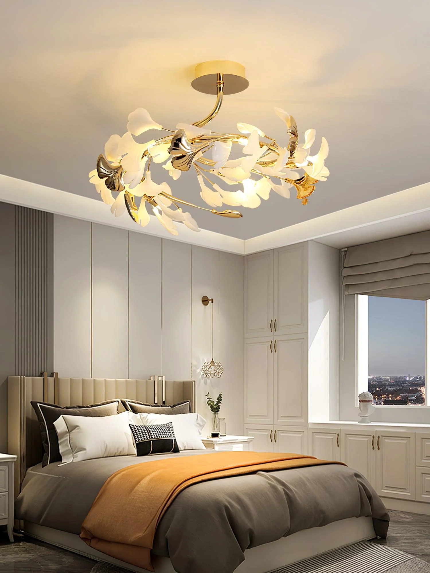 Artheel Premium Nordic Art Gingko Rotating Ceramics Ceiling Lamp - Image 46
