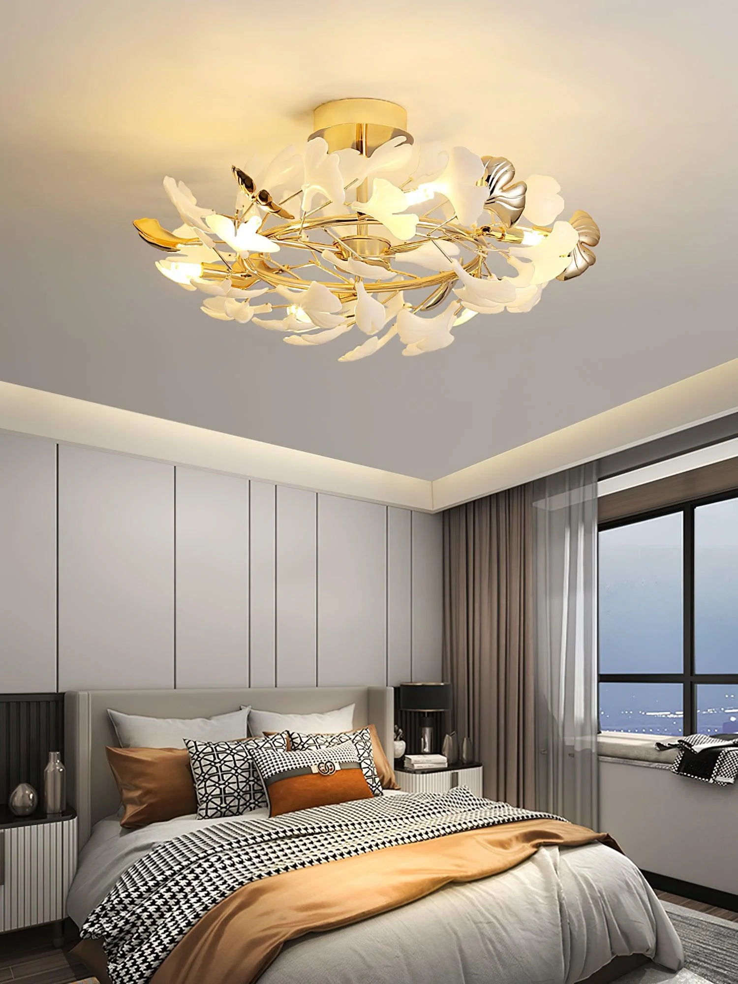 Artheel Premium Nordic Art Gingko Rotating Ceramics Ceiling Lamp - Image 47