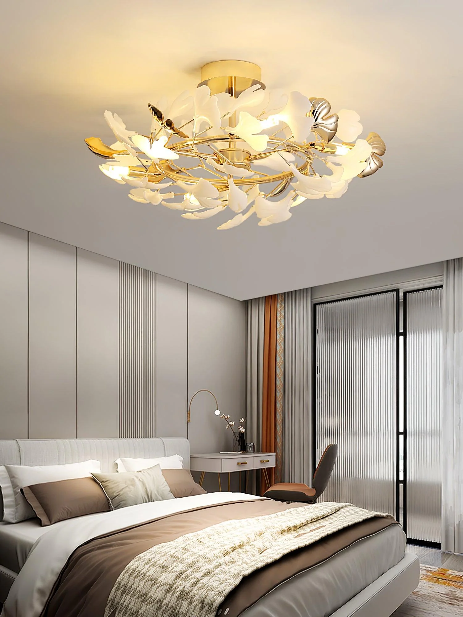 Artheel Premium Nordic Art Gingko Rotating Ceramics Ceiling Lamp - Image 48