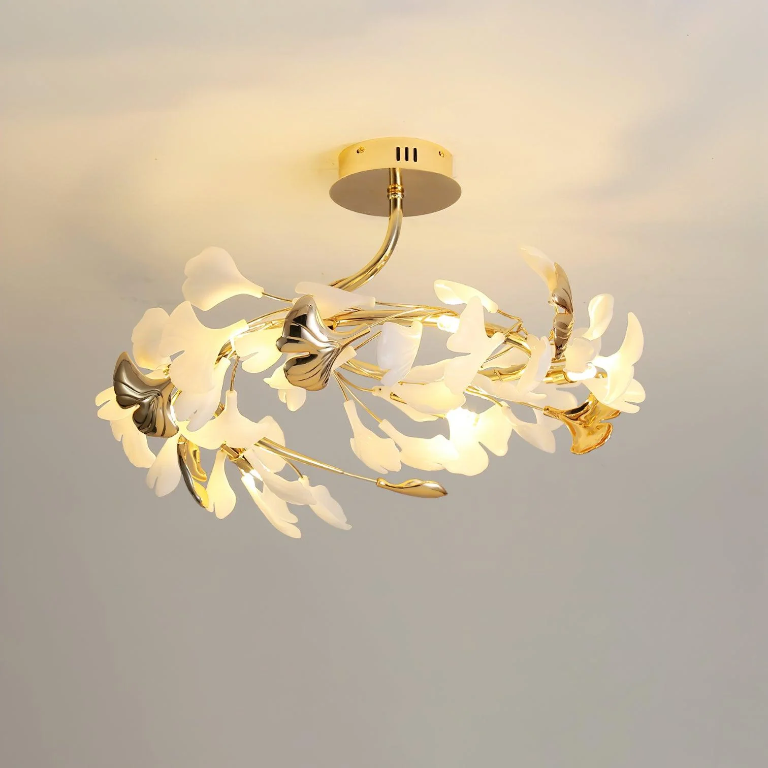 Artheel Premium Nordic Art Gingko Rotating Ceramics Ceiling Lamp - Image 51