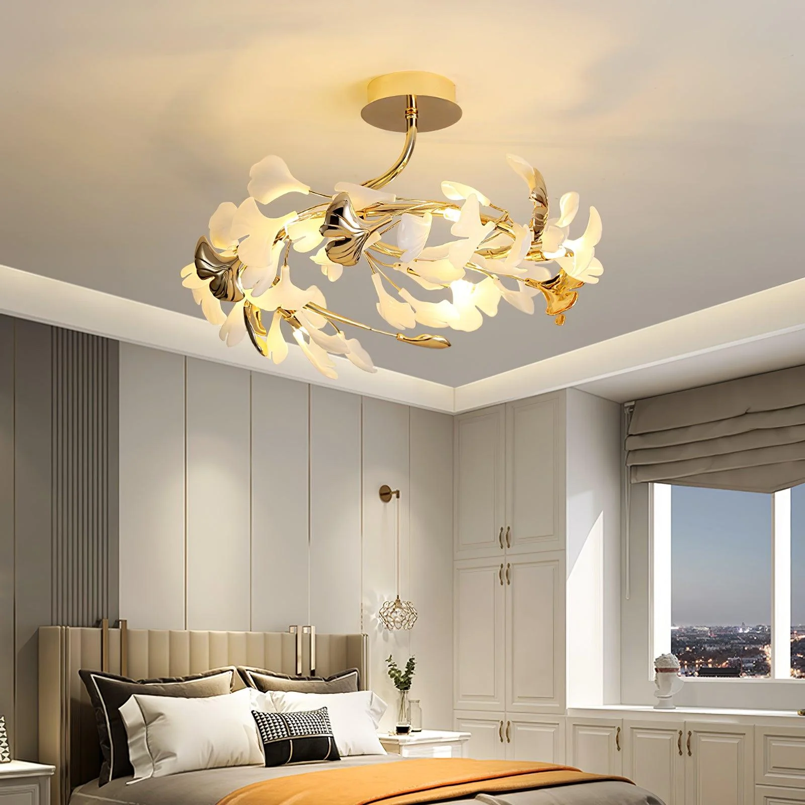 Artheel Premium Nordic Art Gingko Rotating Ceramics Ceiling Lamp - Image 55