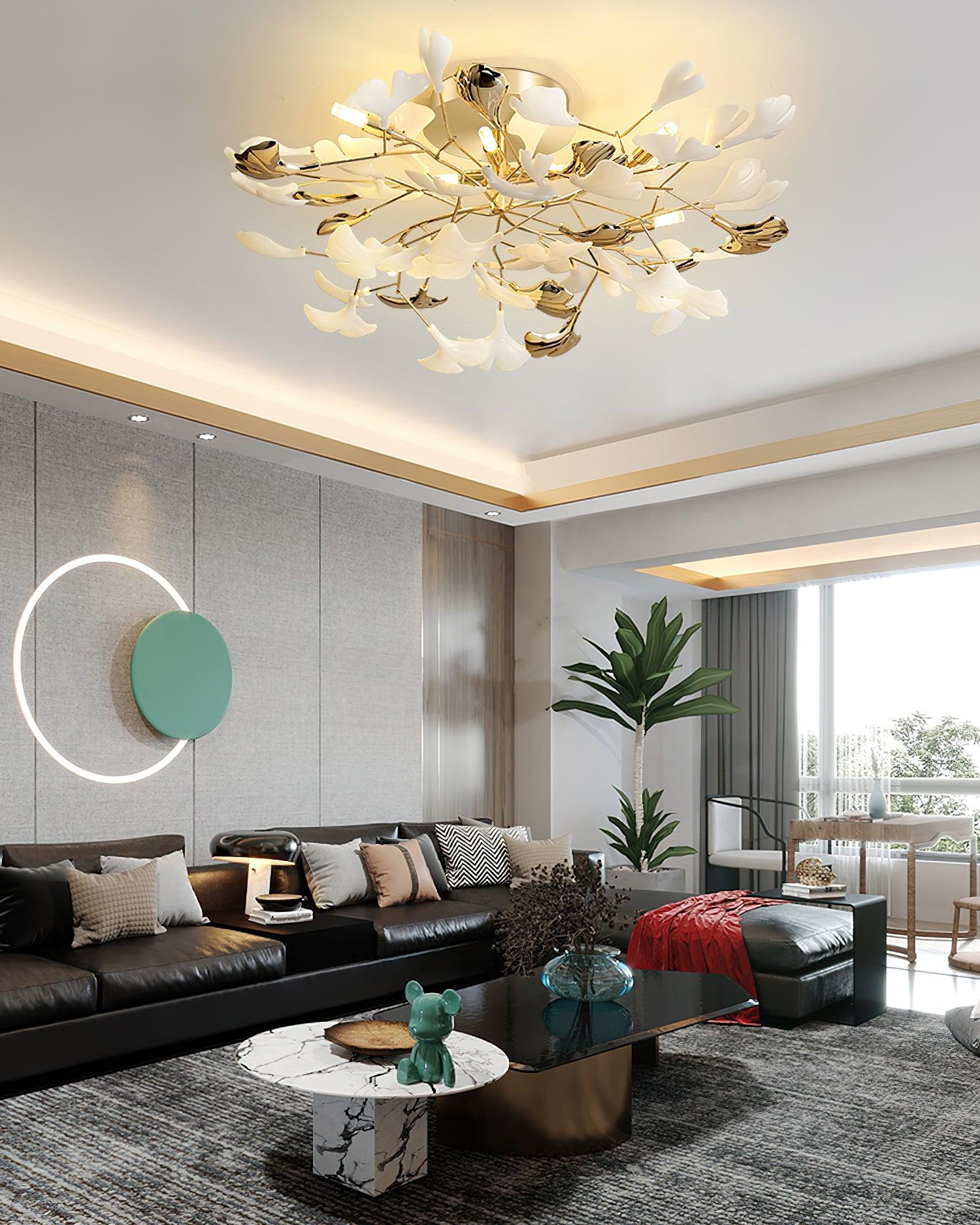 Artheel Premium Nordic Art Gingko Rotating Ceramics Ceiling Lamp - Image 59