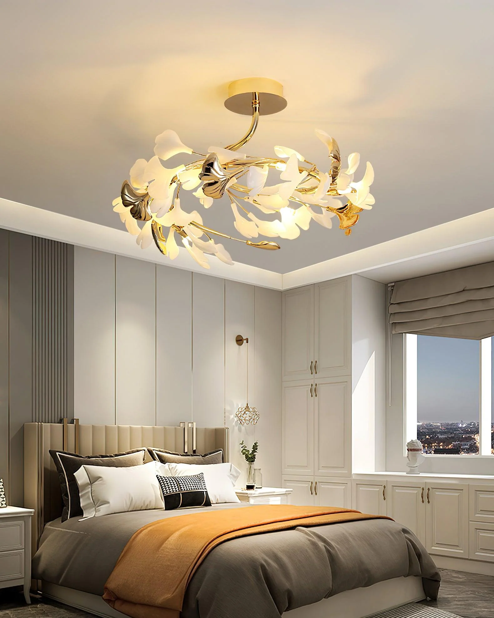 Artheel Premium Nordic Art Gingko Rotating Ceramics Ceiling Lamp - Image 60