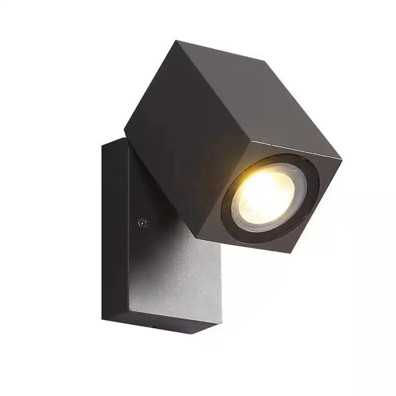 Artiq Modern Outdoor Rotatable Metal Spotlight Wall Lamp, Black