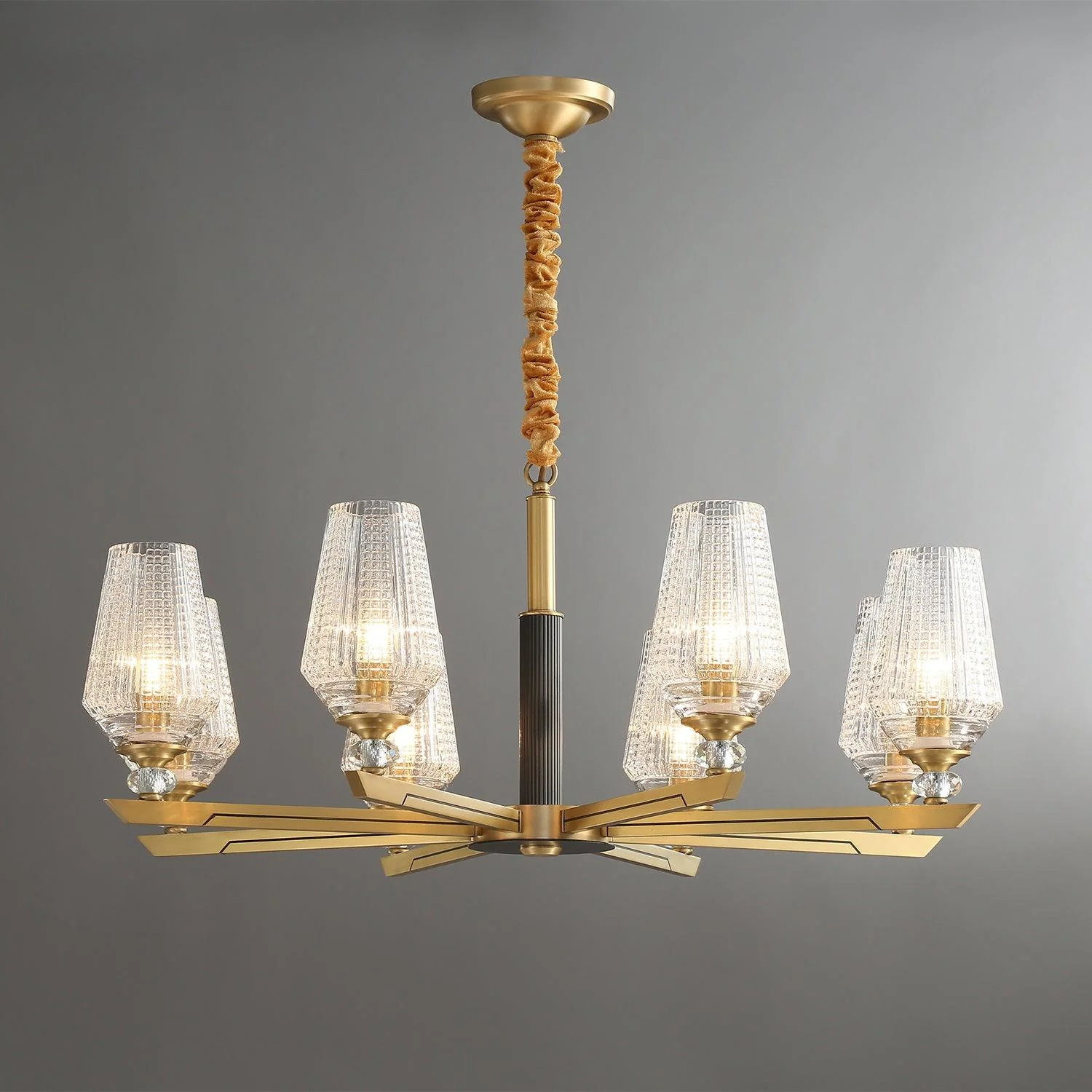 Astra Luxury Hexa Brass Chandelier - Image 6