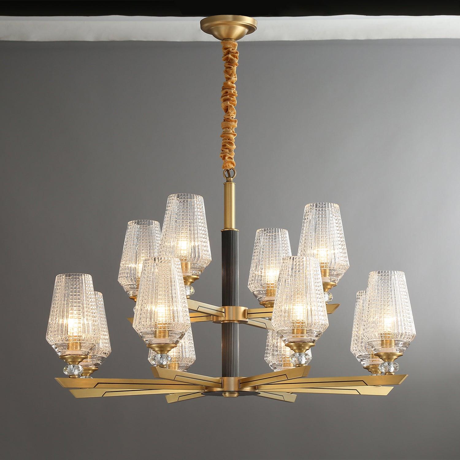 Astra Luxury Hexa Brass Chandelier - Image 7