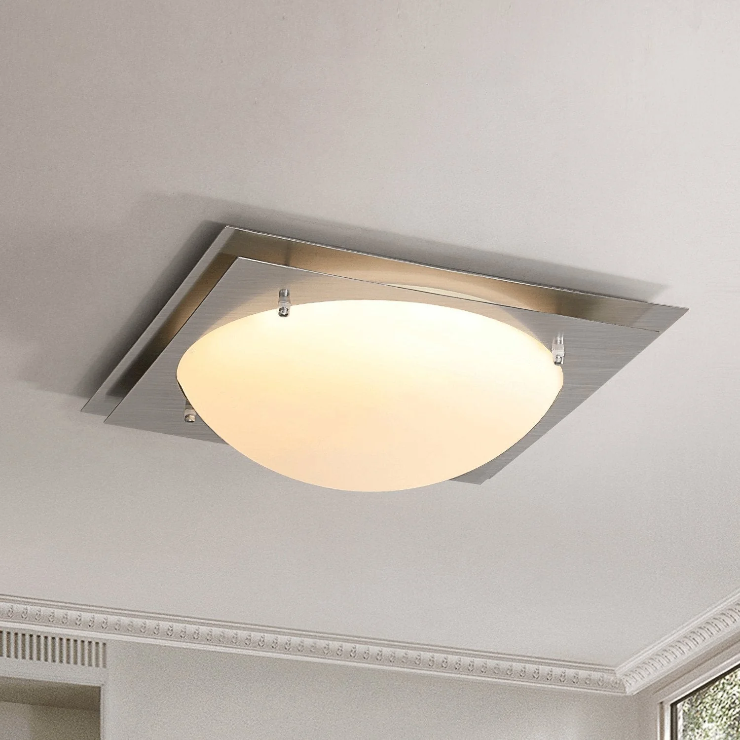 Astrain Glass & steel Ceiling Lamp - Image 2