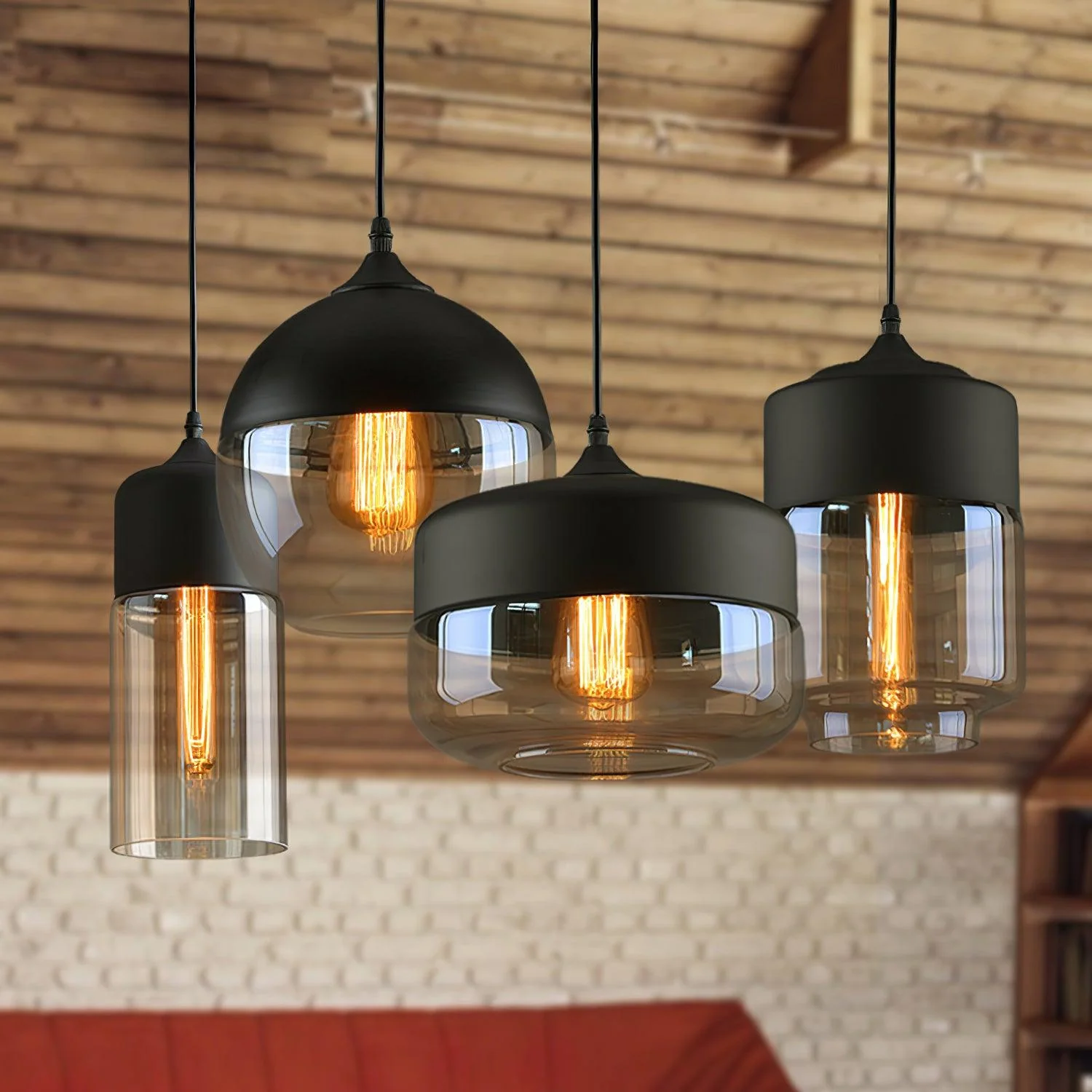 Aura Industrial Glass Pendant Lamp - Image 15