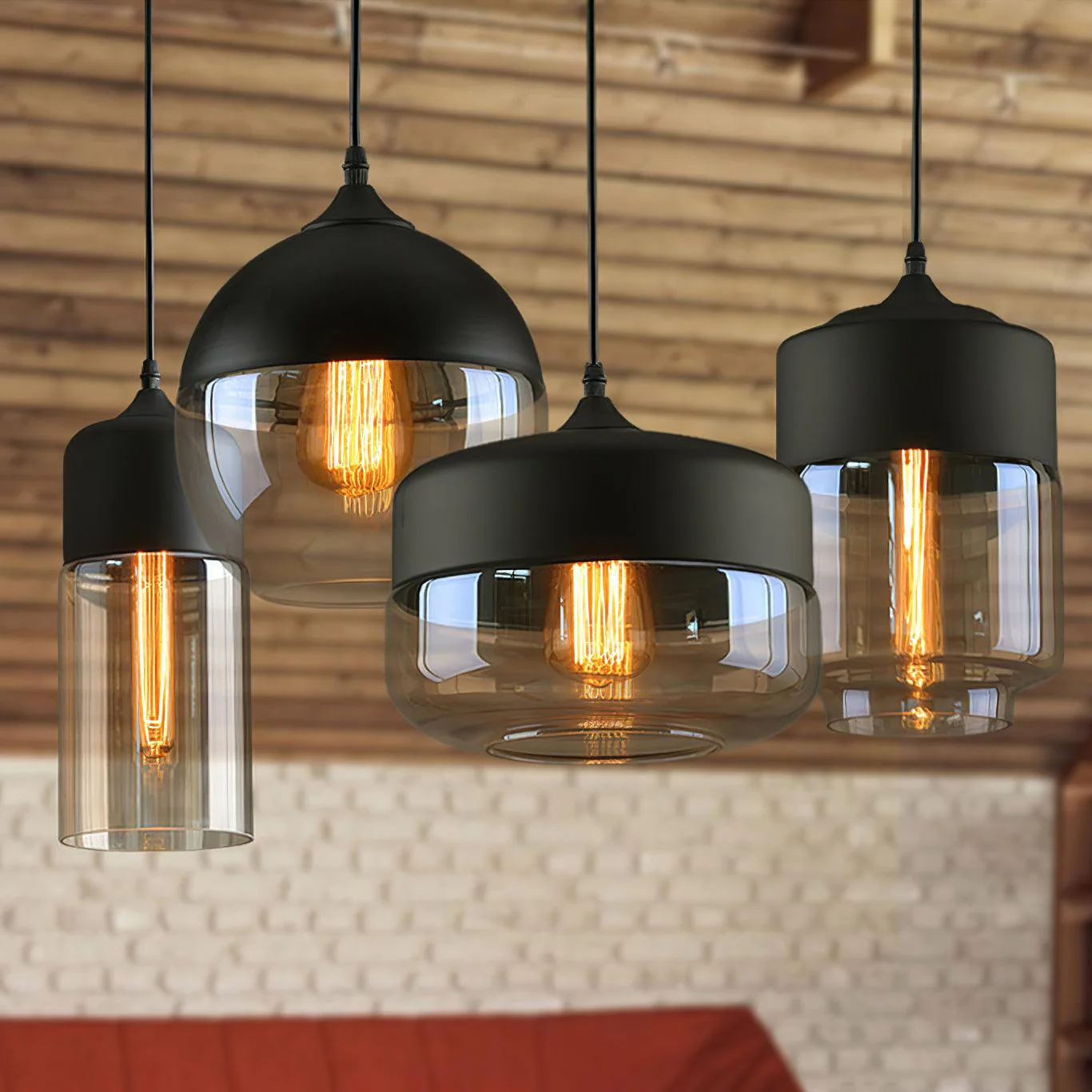 Aura Industrial Glass Pendant Lamp - Image 16