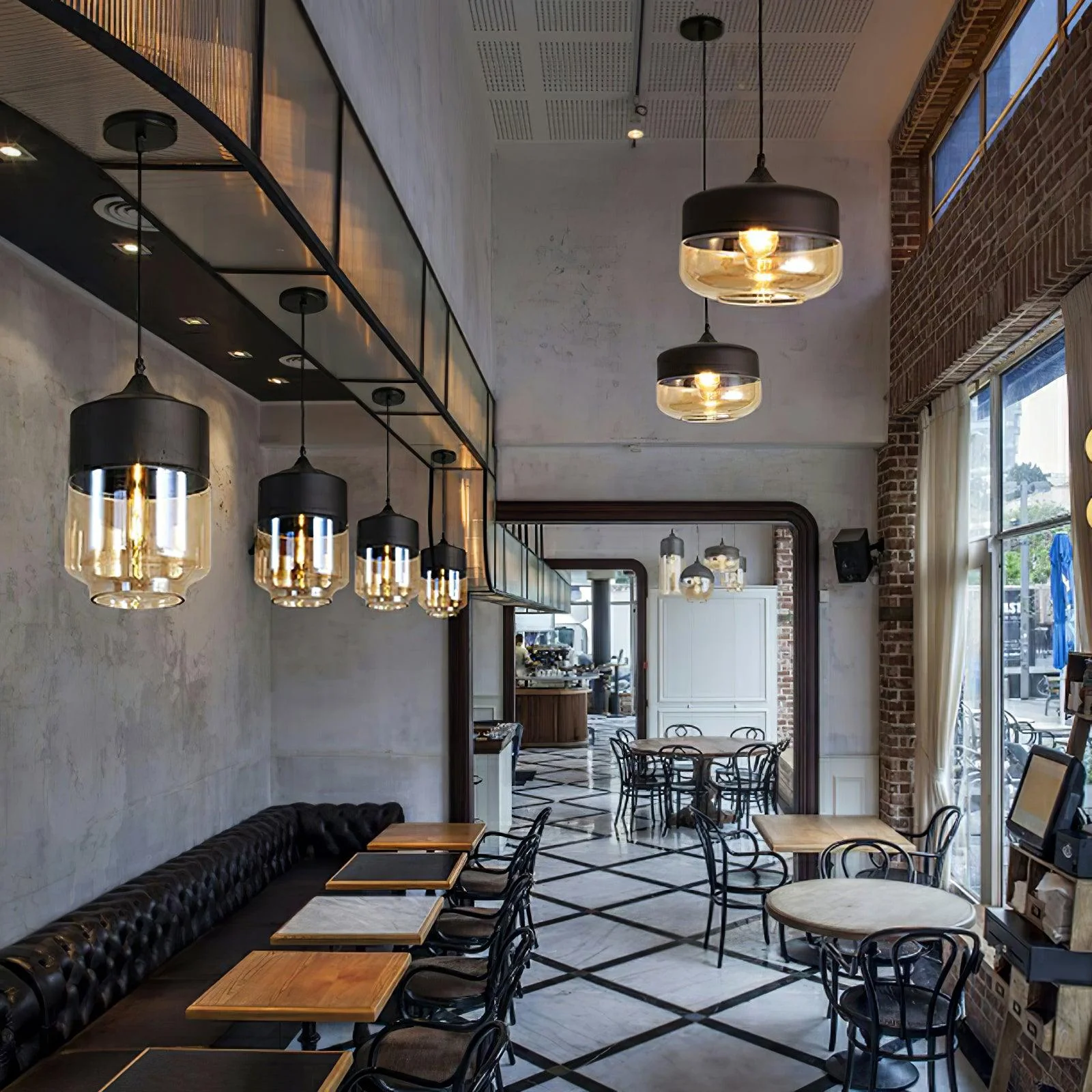 Aura Industrial Glass Pendant Lamp - Image 28