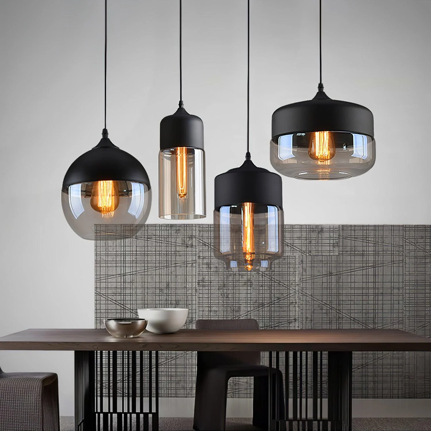 Aura Industrial Glass Pendant Lamp - Image 4