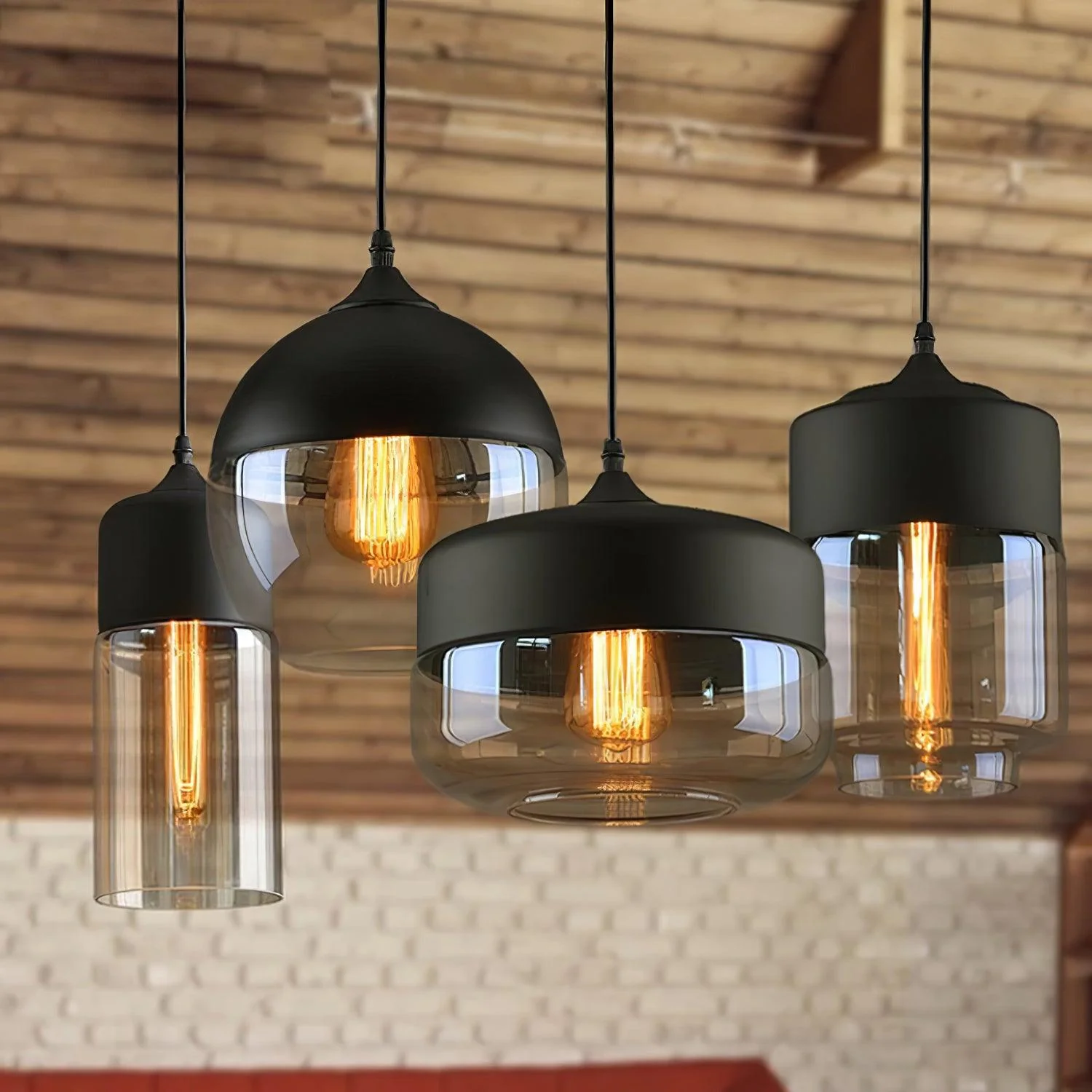 Aura Industrial Glass Pendant Lamp - Image 45