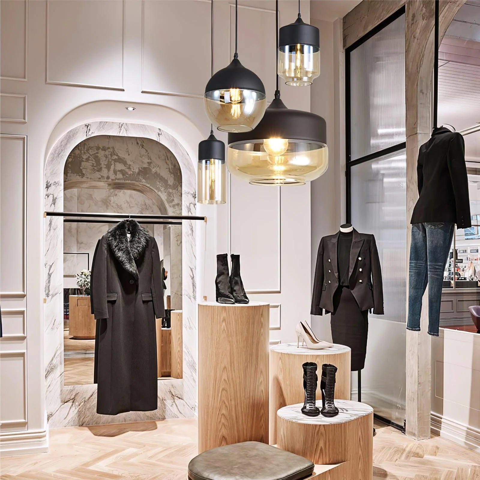 Aura Industrial Glass Pendant Lamp - Image 52