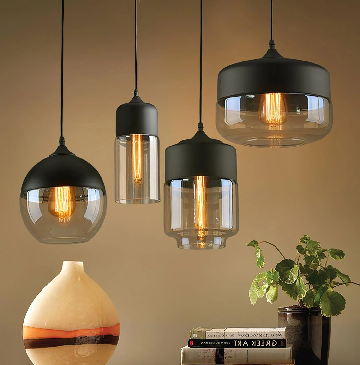 Aura Industrial Glass Pendant Lamp - Image 55
