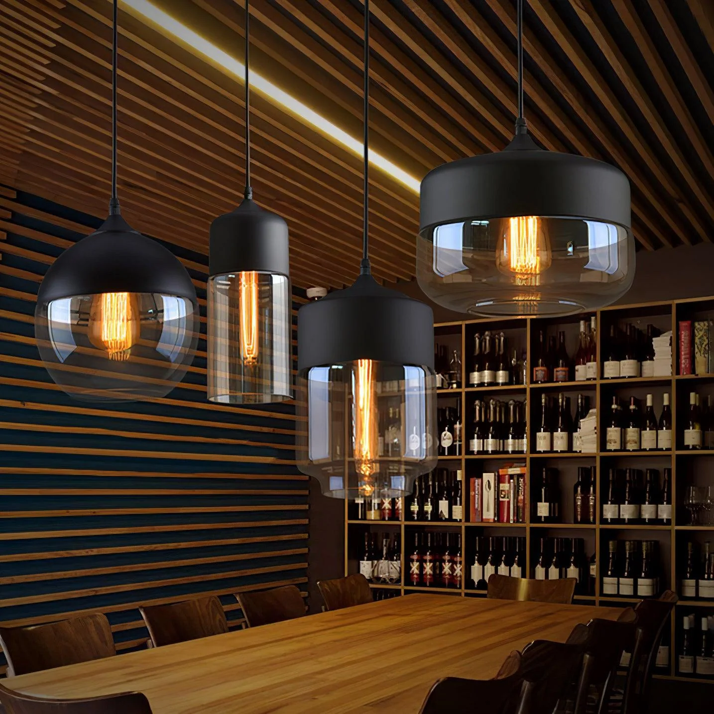 Aura Industrial Glass Pendant Lamp - Image 60
