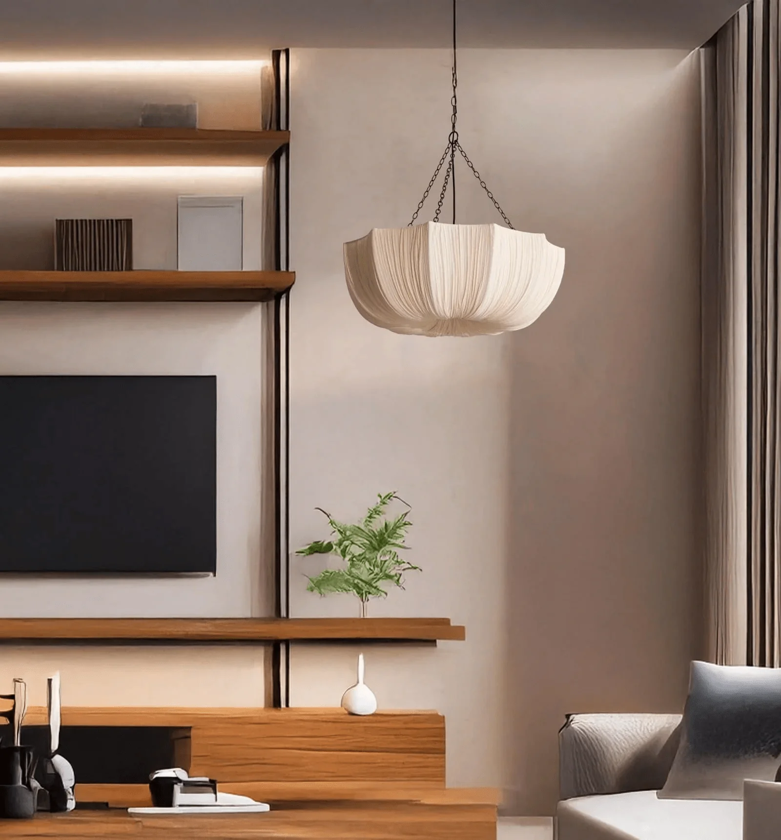Aurelia Vintage Fabric Pendant Lamp - Image 13
