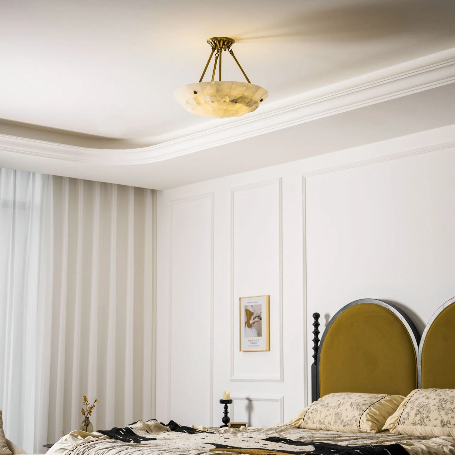 Auremont Carved Alabaster Ceiling Light - Image 4