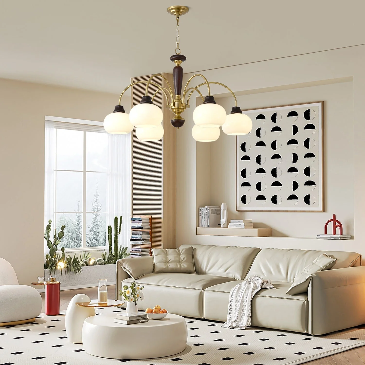 Aurora Chandelier Arched Globe White Shade - Image 15