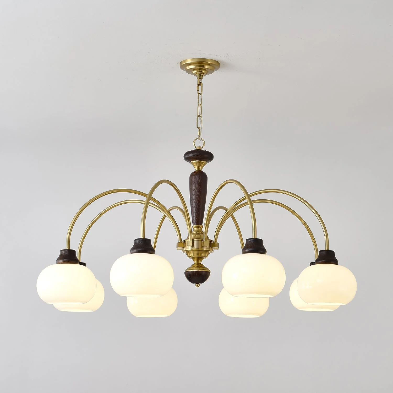Aurora Chandelier Arched Globe White Shade - Image 2