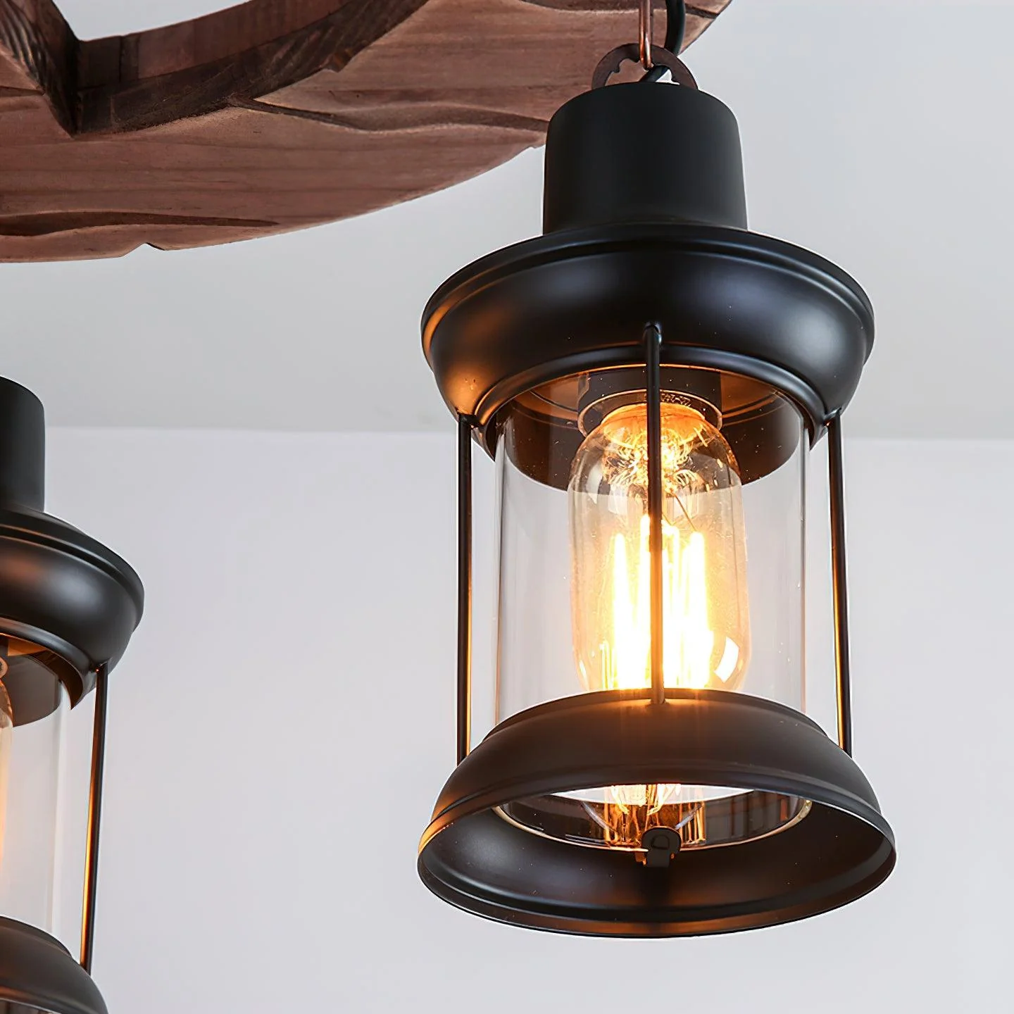 Aurora Chandelier Boat Wood Vintage - Image 12