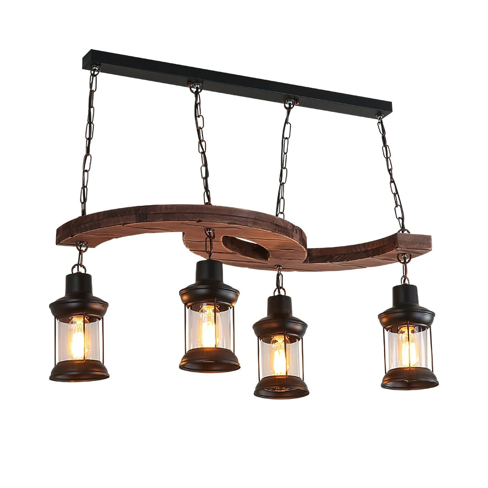 Aurora Chandelier Boat Wood Vintage - Image 14