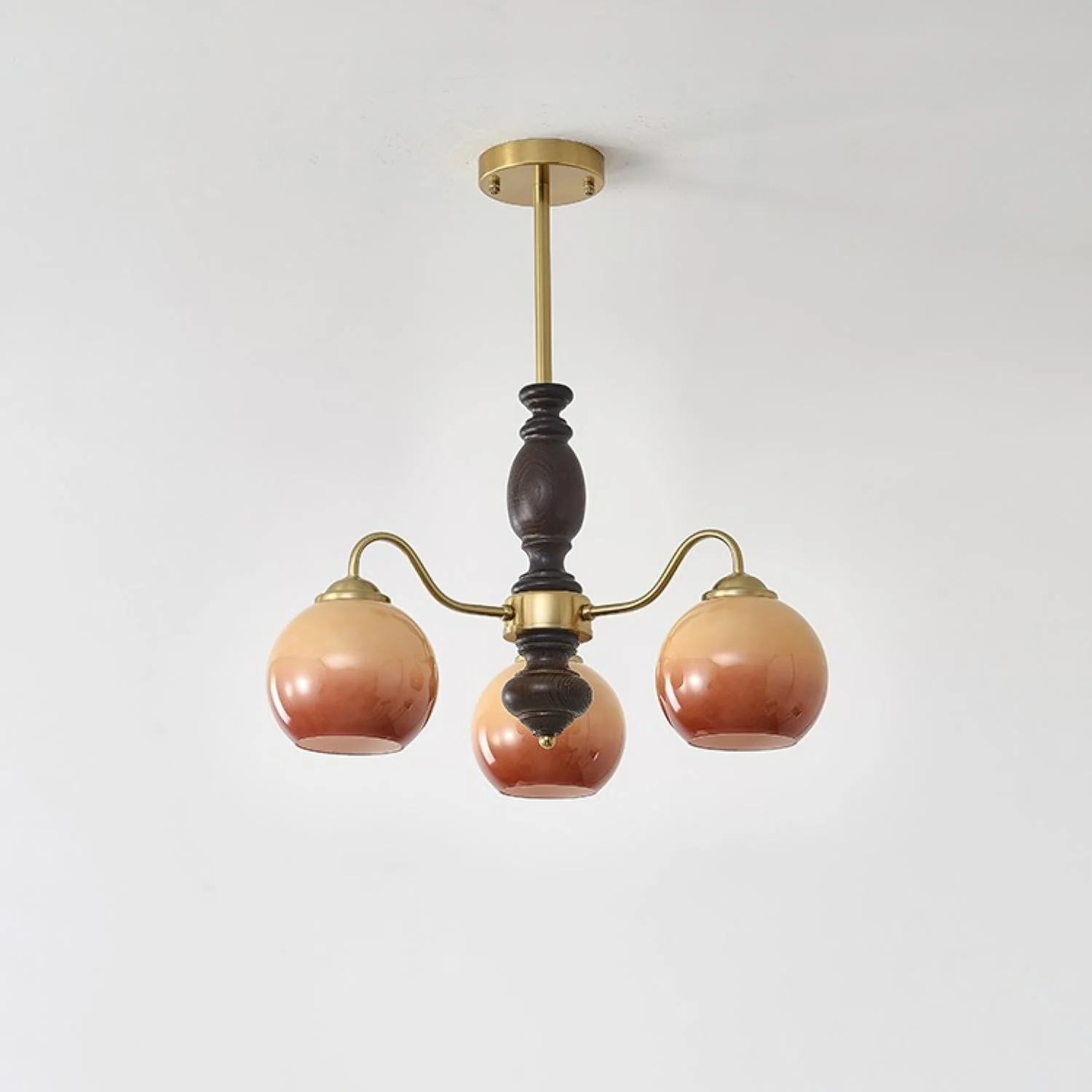 Aurora Chandelier Caramel Orb Curved Arm - Image 11