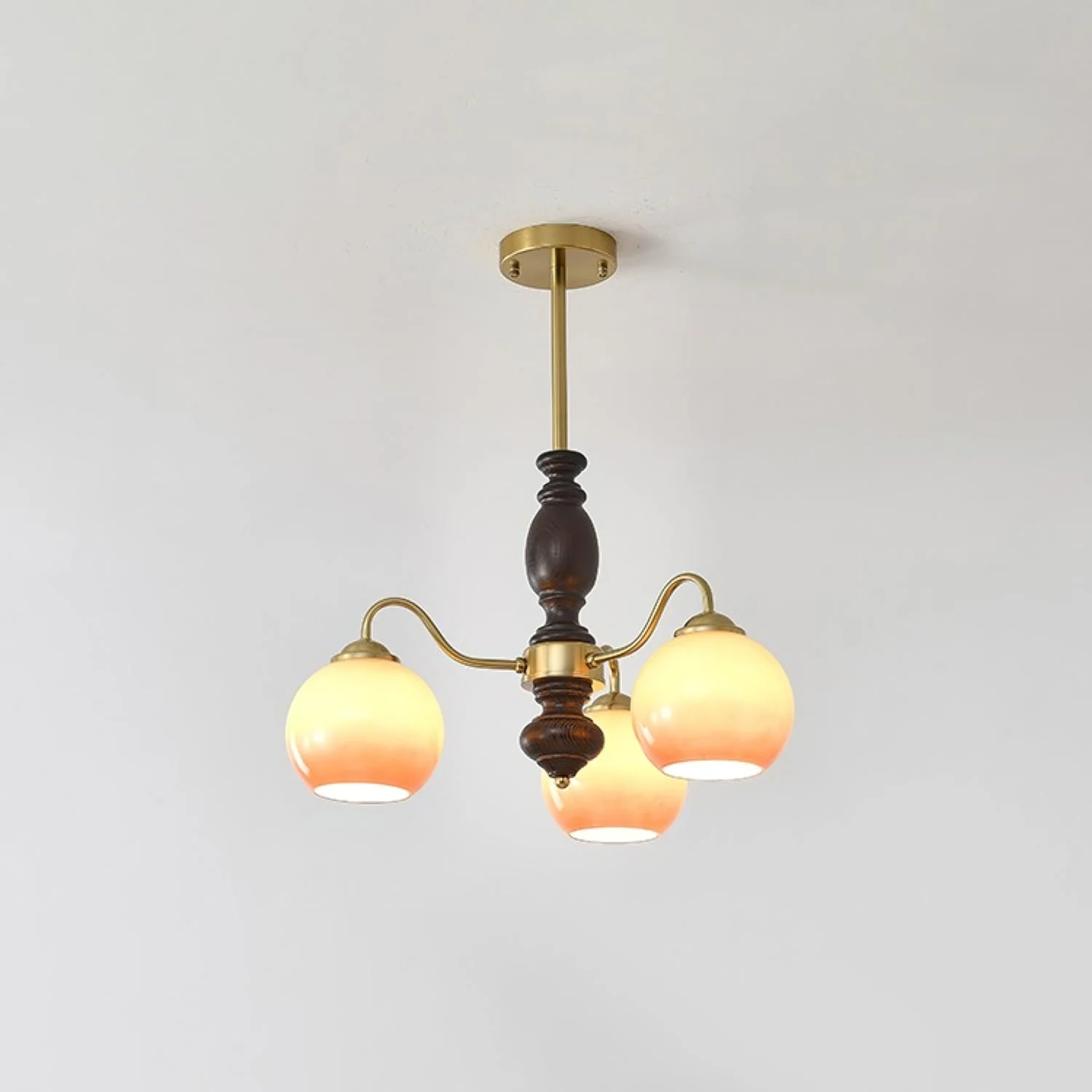 Aurora Chandelier Caramel Orb Curved Arm - Image 12