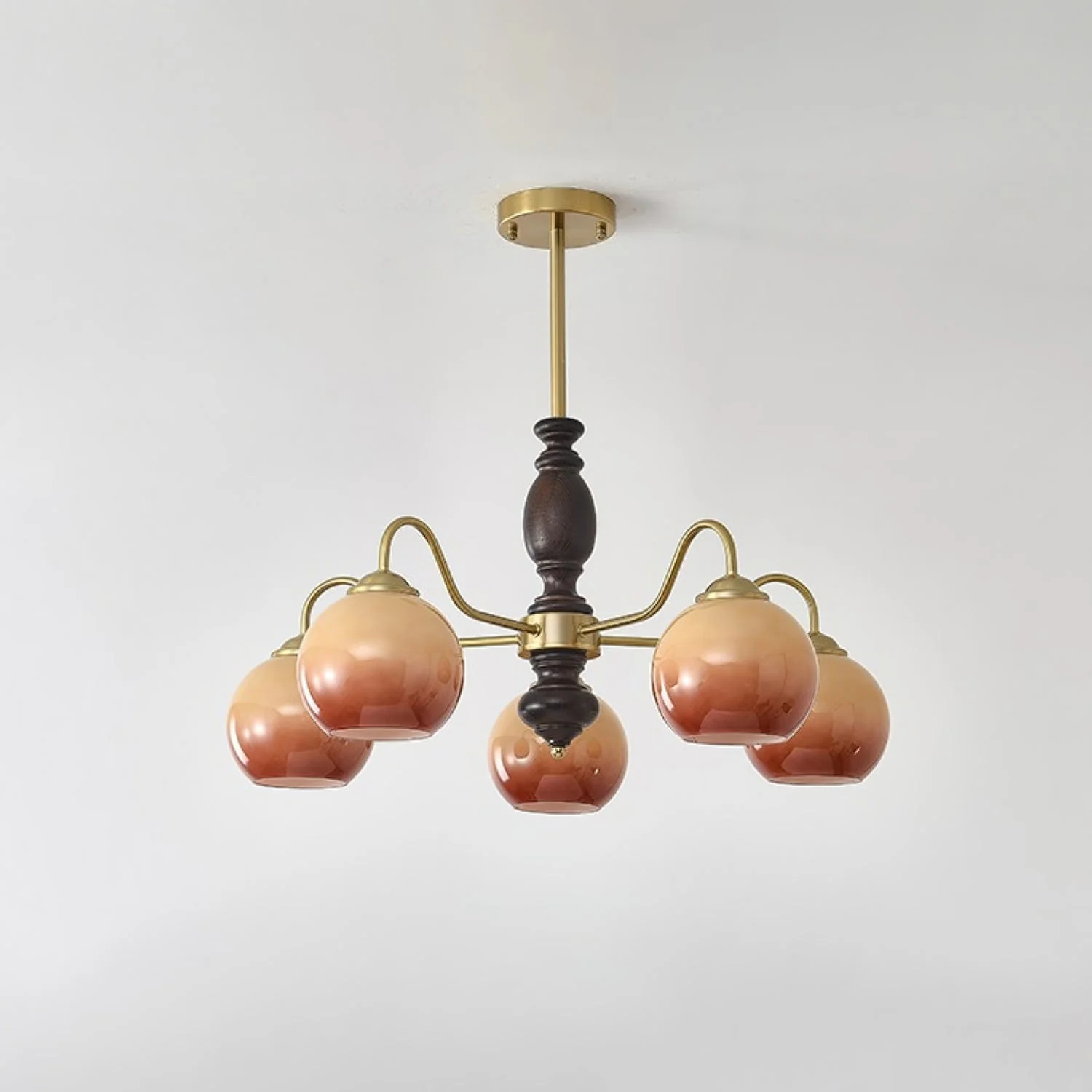 Aurora Chandelier Caramel Orb Curved Arm - Image 13