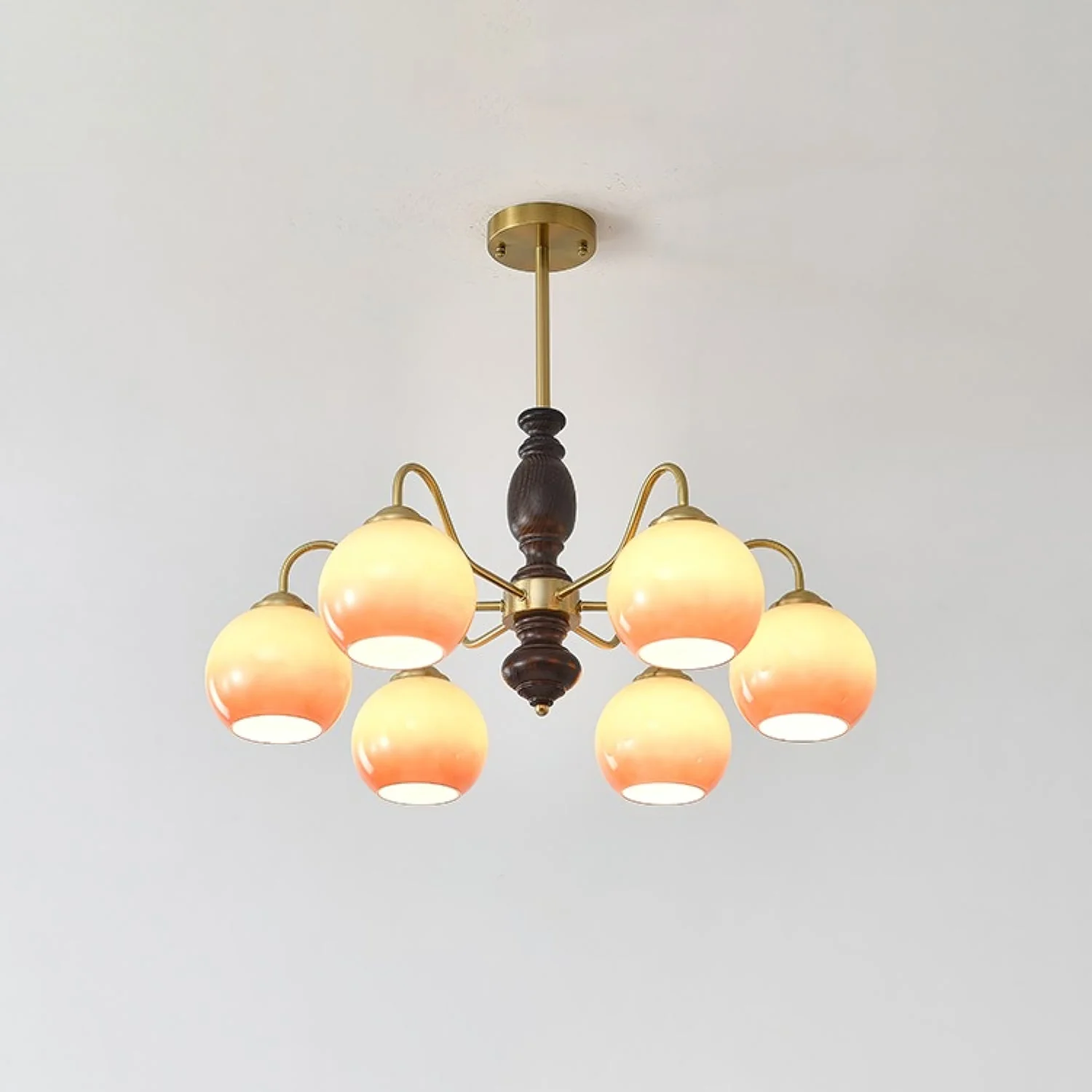 Aurora Chandelier Caramel Orb Curved Arm - Image 15
